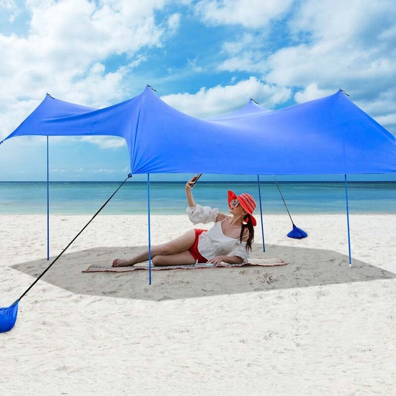 Tente de plage familiale 10 x 9 pieds avec auvent et pare-soleil
