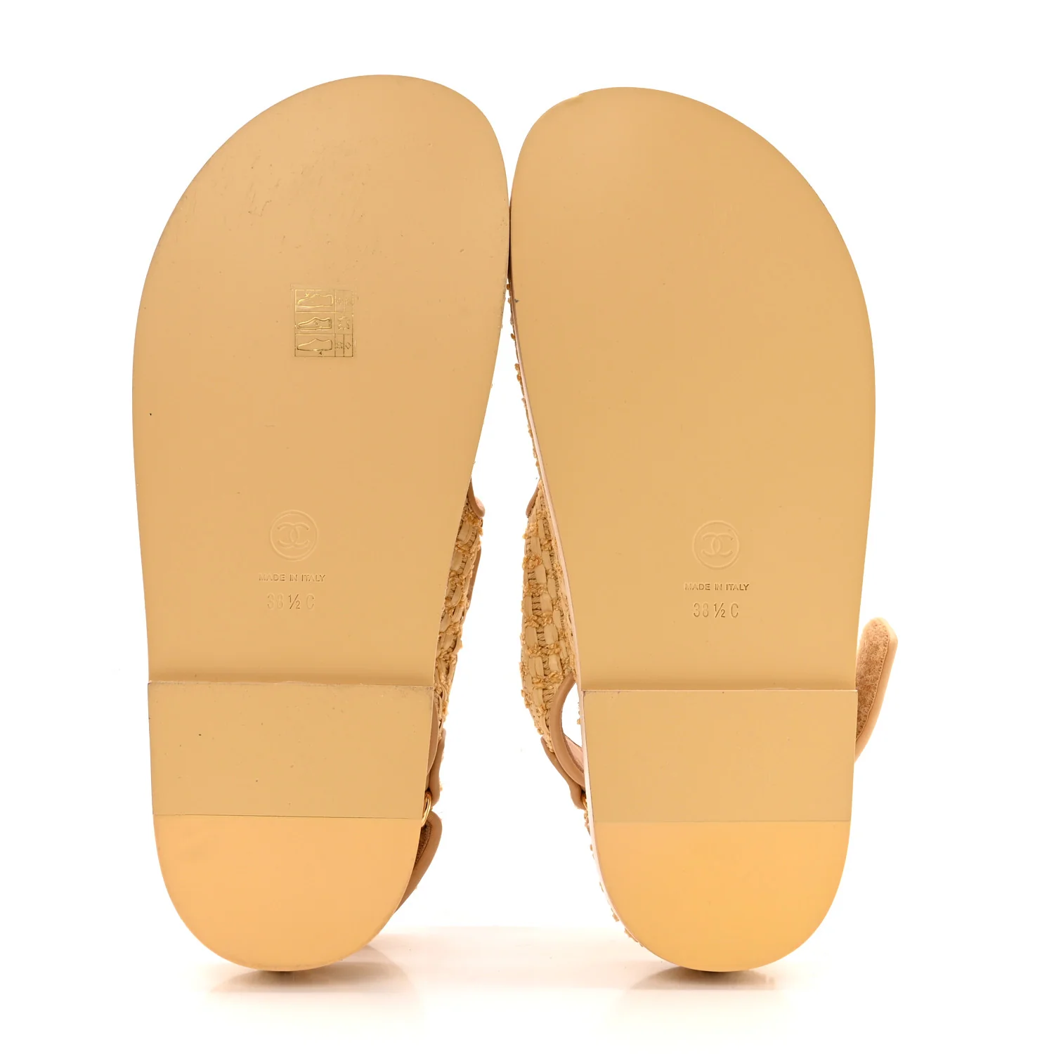 Braided Fabric Velcro Dad Sandals 38.5 Beige