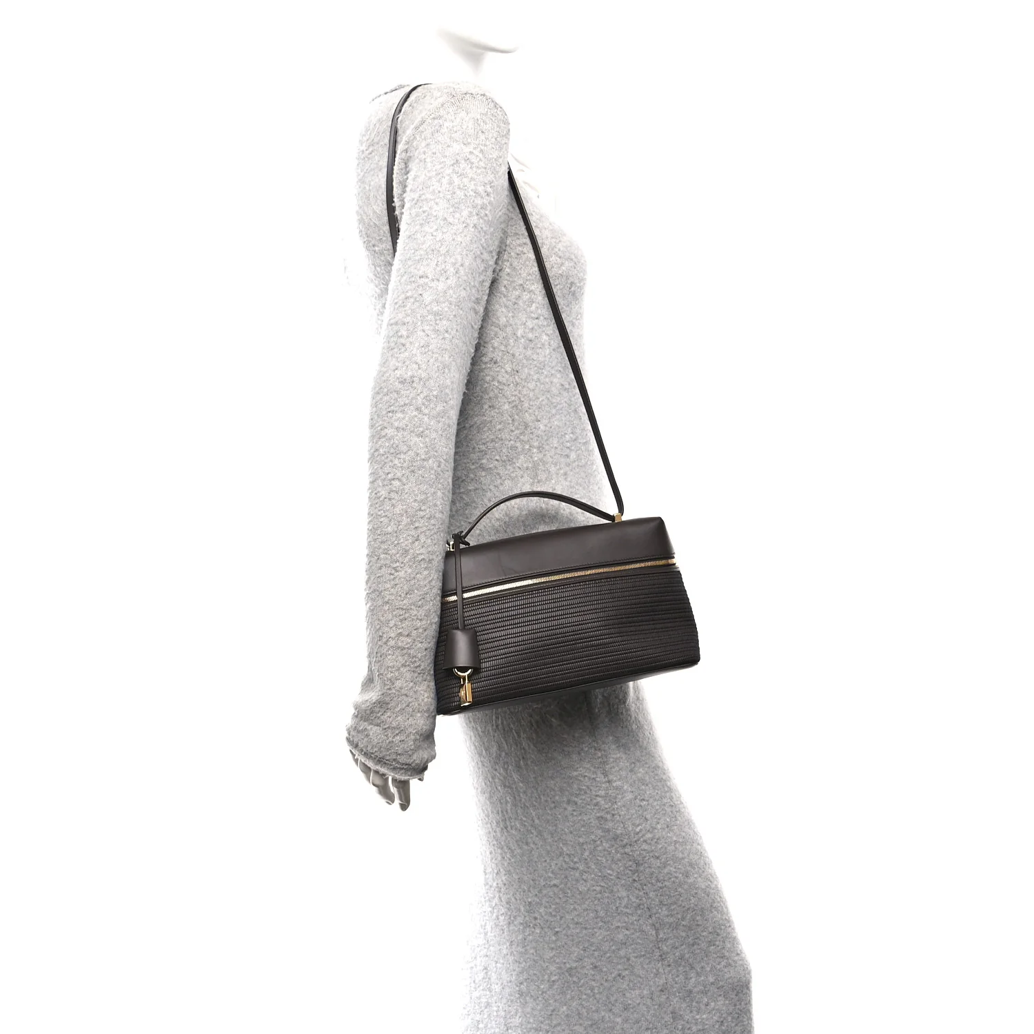 Ox Calfskin Woven Extra Bag L27  Colour Pecora Nera
