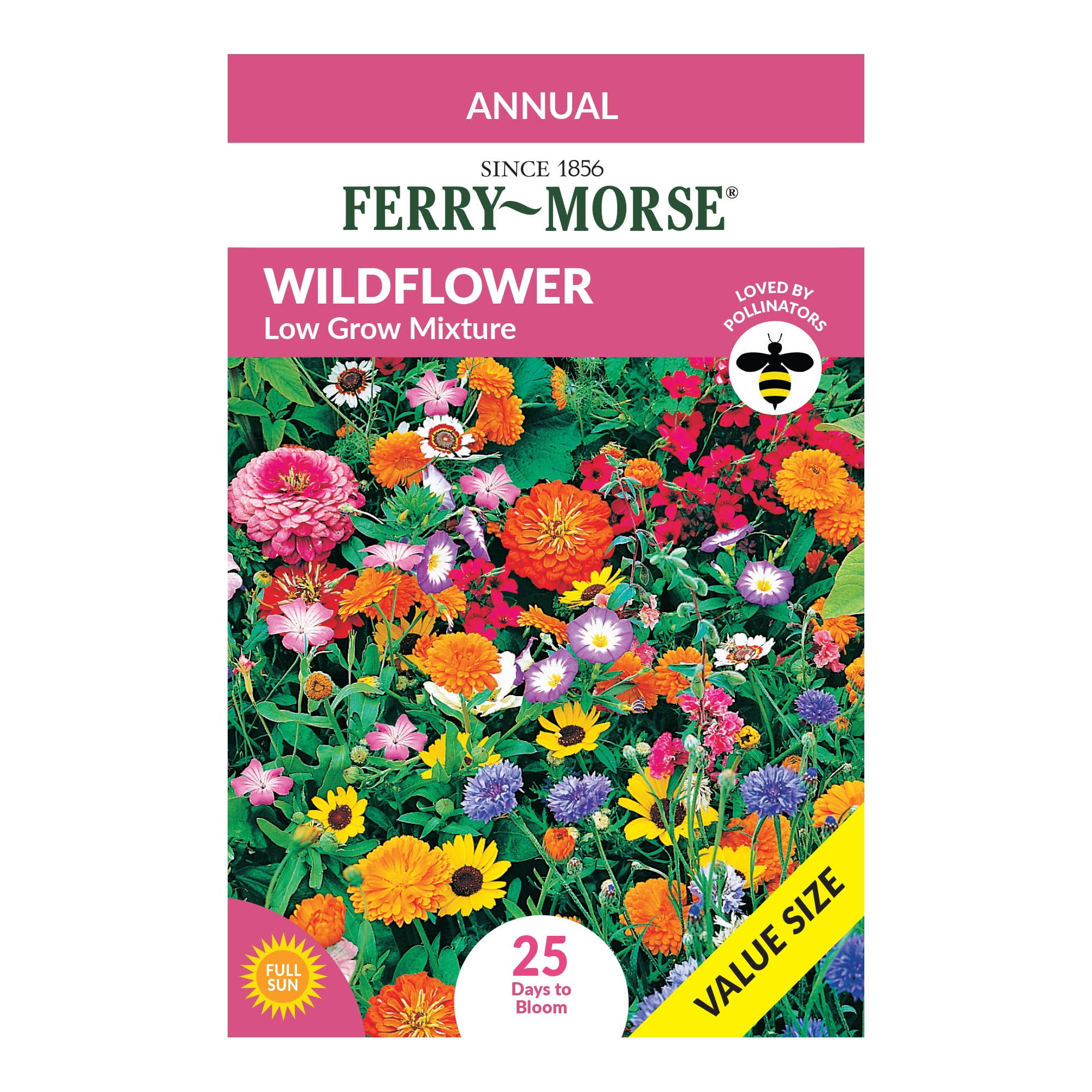 Ferry-Morse Economy 9750mg Wildflower Low Grow Mixture Annual Flower Seeds Full Sun, Size: Small