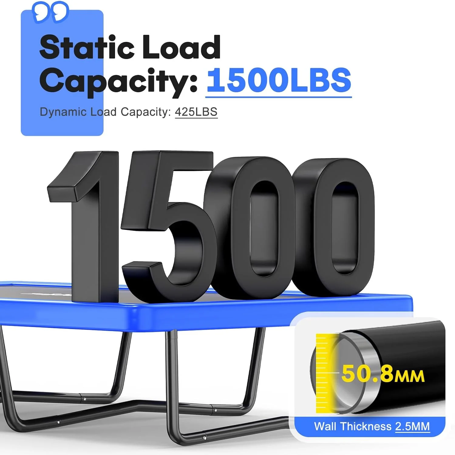 1500LBS Capacity Rectangle Trampoline 9X15FT 8X14FT Outdoor Square Gymnastics Trampolines for Kids Adults Long Tumbling Trampoline(8' x 14') - Image 2