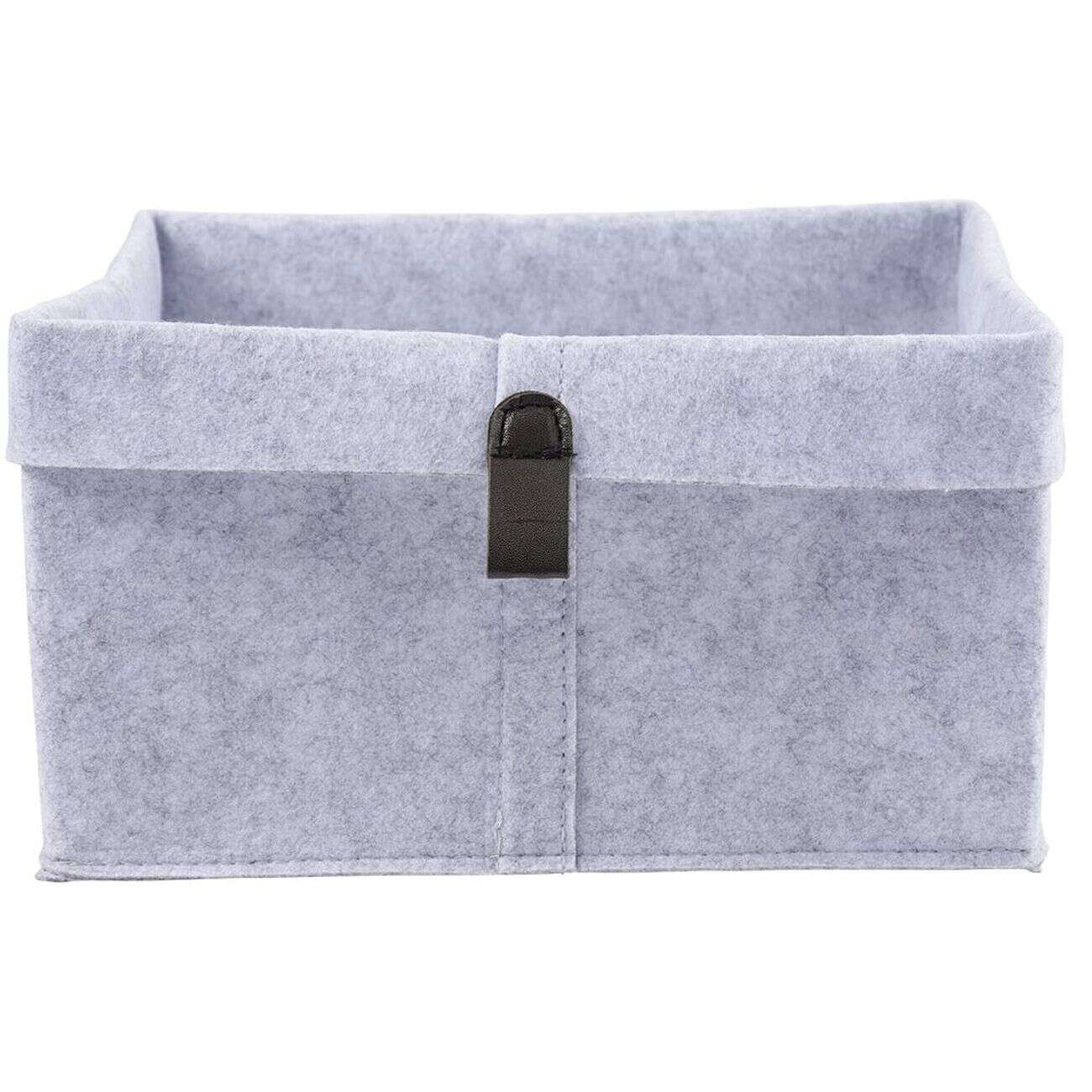 Panière de rangement feutrine gris 25x25xH18cm