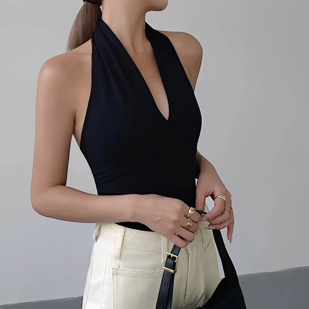 Reese - Élégant Haut Décolleté à Licou