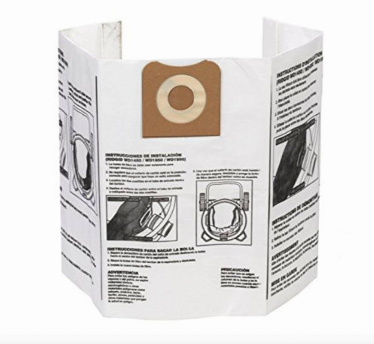 Ridgid - 23743 VF3502 High Efficiency, Dry Pickup Dust Bags for 12 - 16 Gallon Wet / Dry Vacuums (2 Pack)