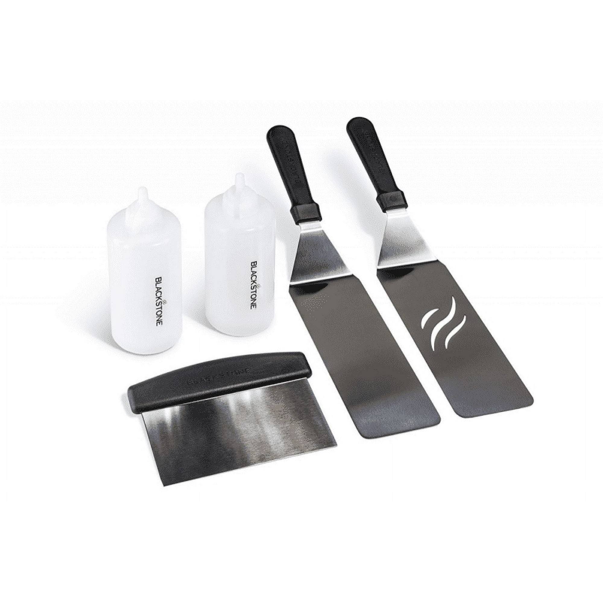 Blackstone 1542 Flat Top Griddle Professional Grade Accessory Tool Kit (5 Pieces) 16 oz Bottle Two Spatulas Chopper/Scraper and One