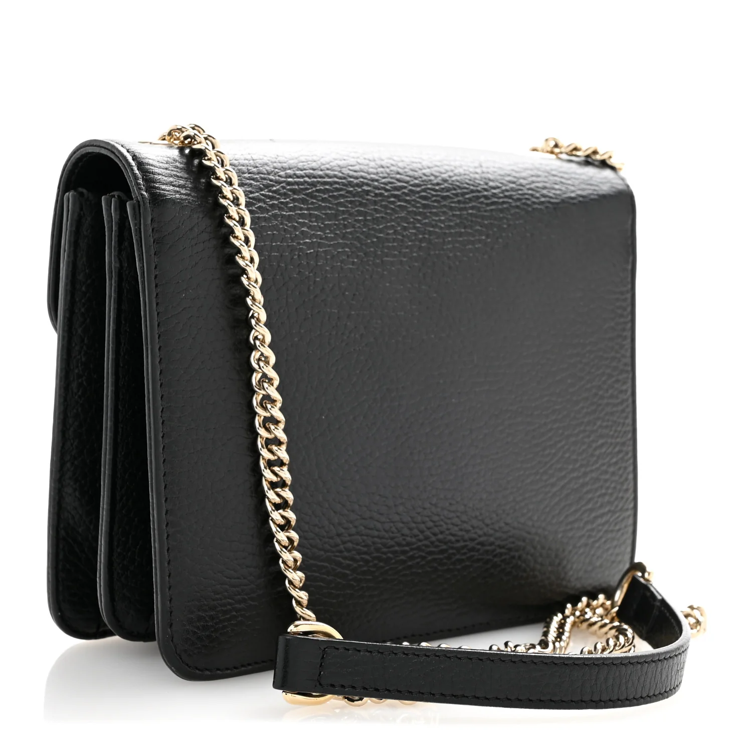Dollar Calfskin Small Interlocking G Shoulder Bag Black