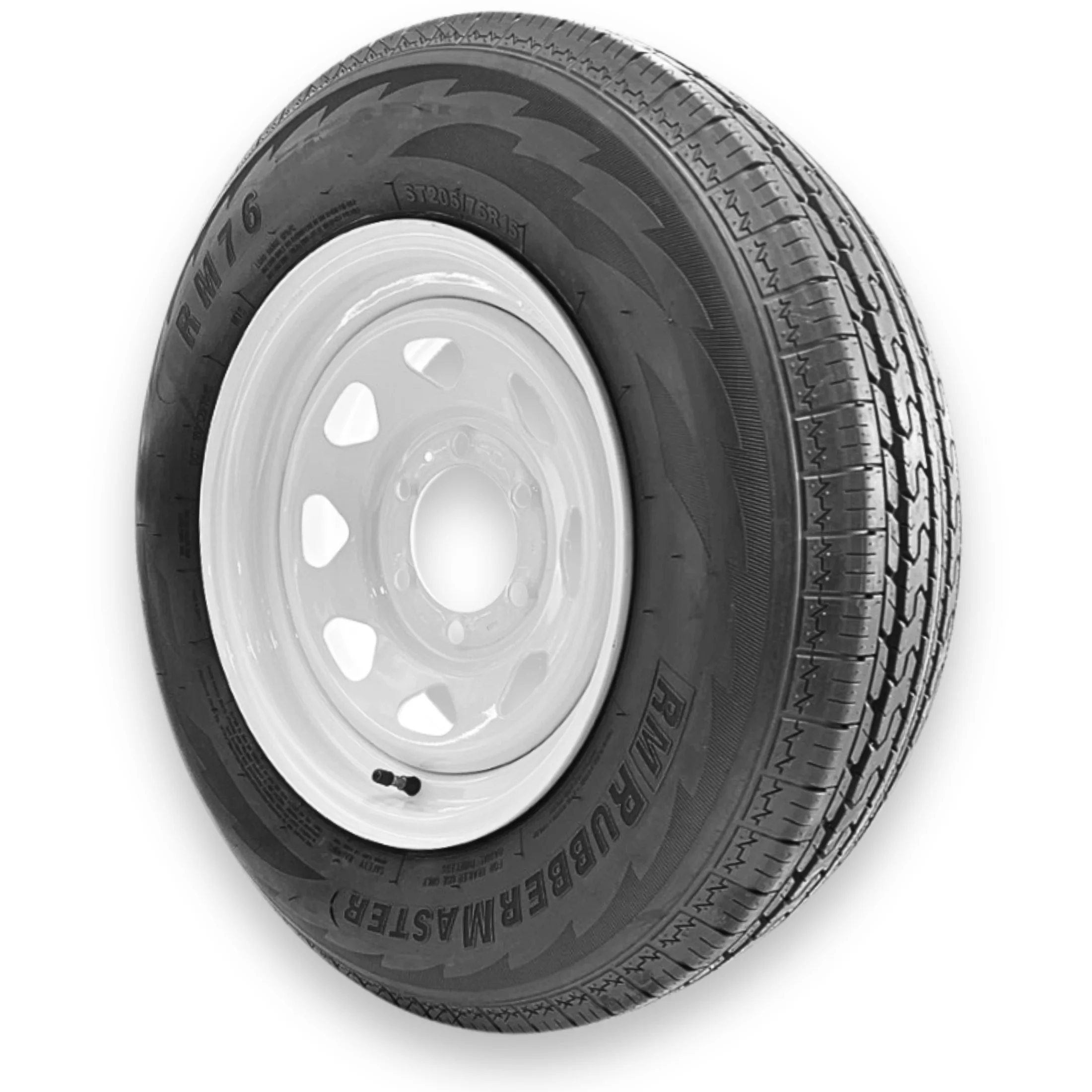 Rubbermaster ST205/75R15 6 Ply Highway Rib Tire and 6 on 5.5 Eight Spoke