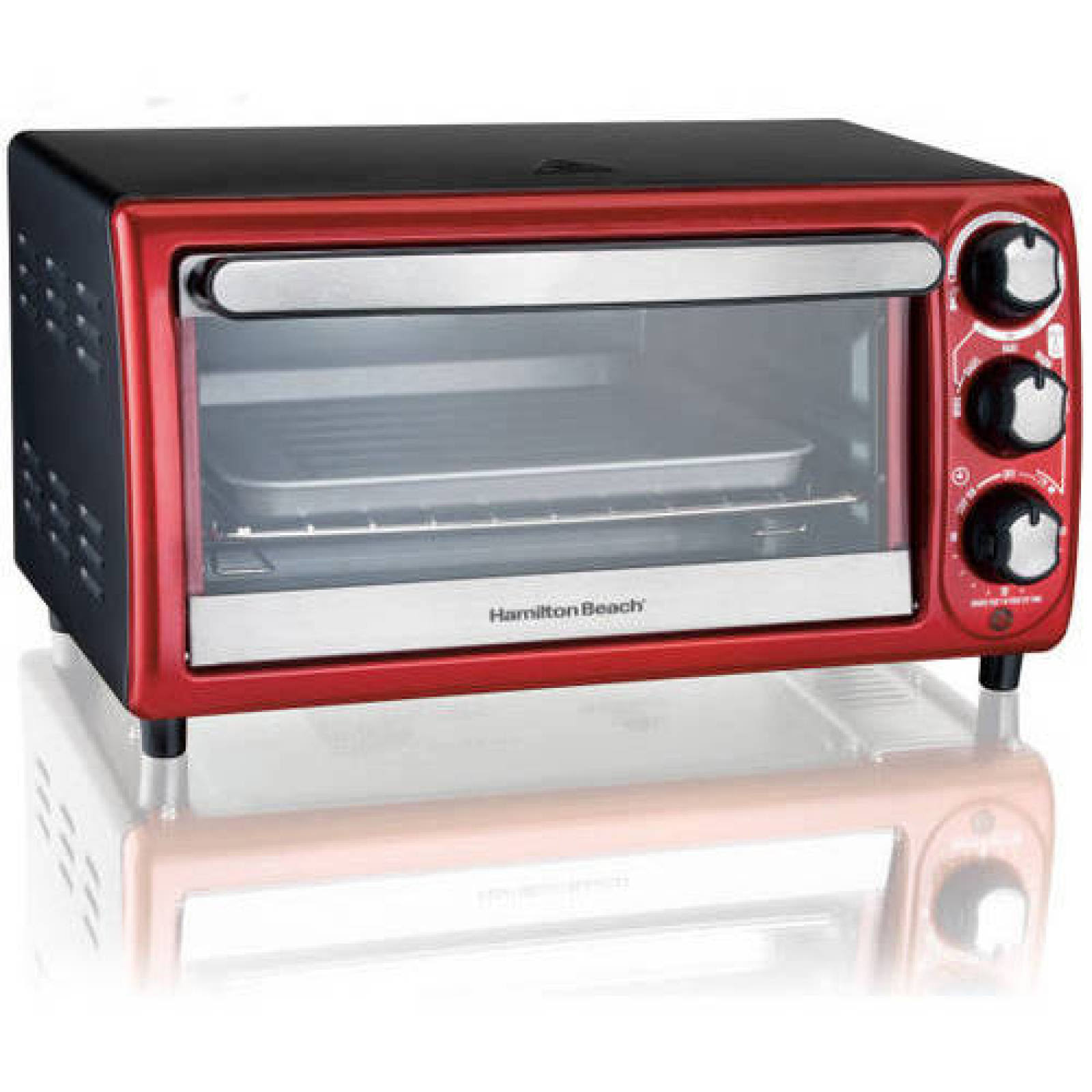 Hamilton Beach 4-Slice Toaster Oven - Red