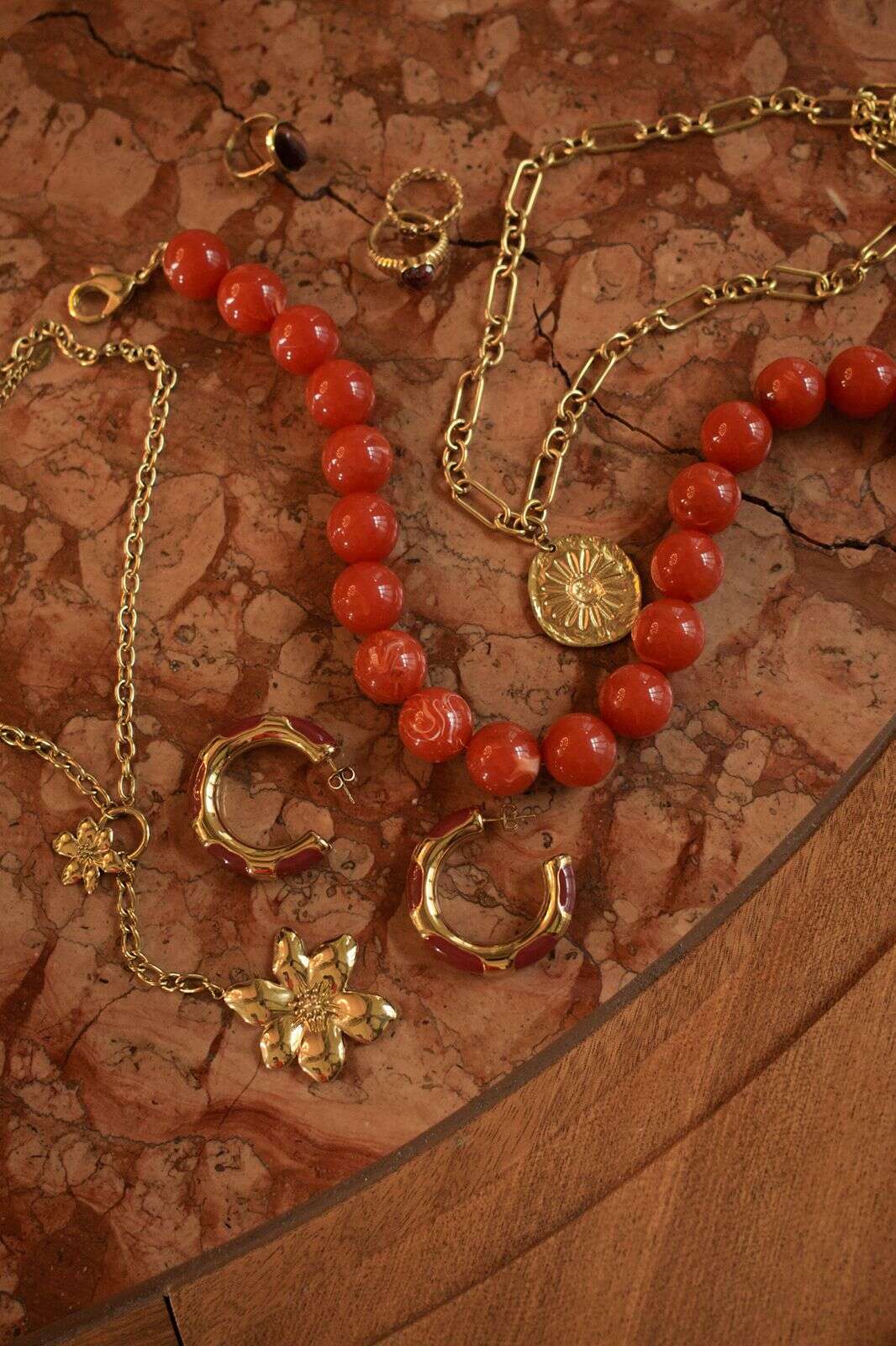 Gold plated schakelketting met muntje