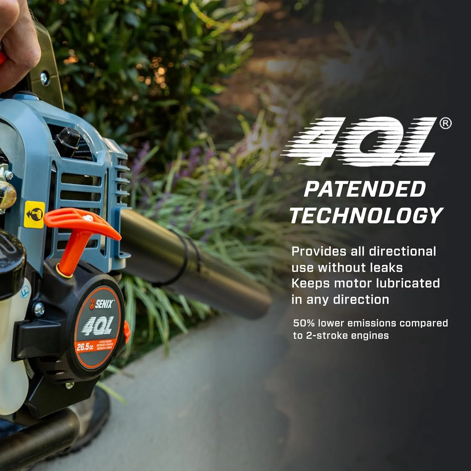 4QL 26.5cc 4-Cycle Gas Powered Leaf Blower, 410 CFM/125 MPH, Dual-Grip Handle, Lightweight, BL4QL-L(26.5cc 410CFM-Handheld) - Image 5