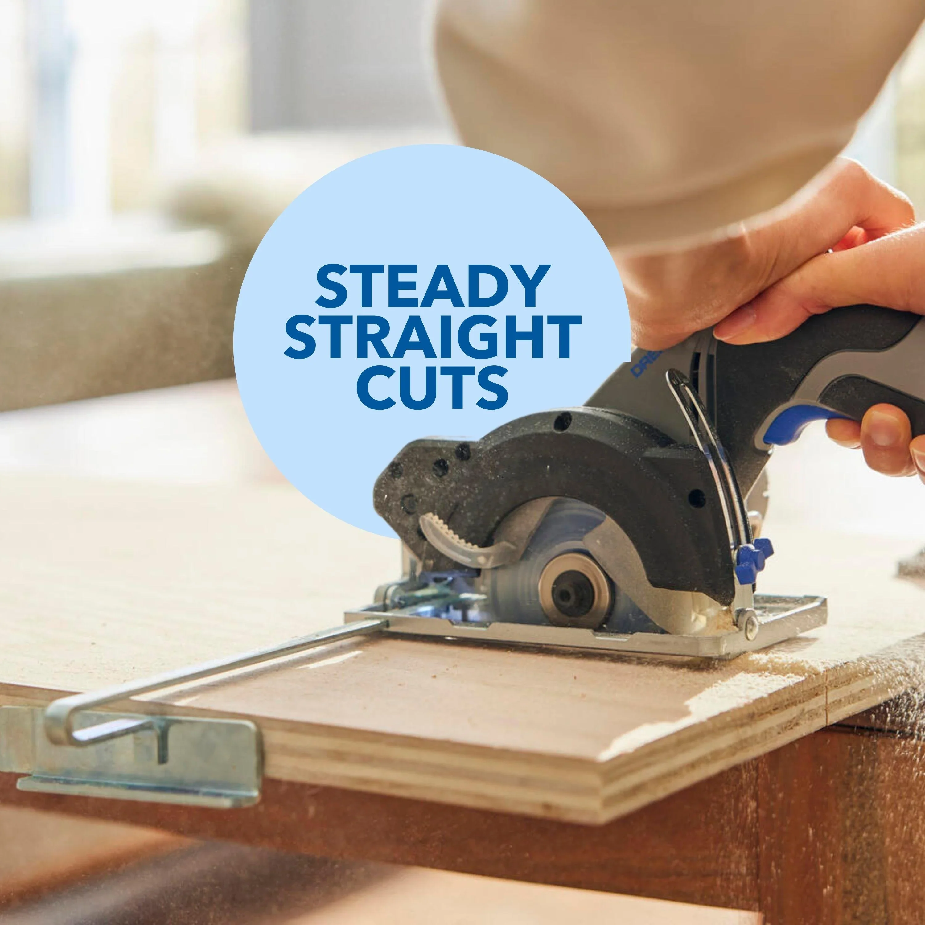 Dremel Blueprint 12V Compact Circular Saw with Integrated Laser Guide, 2Ah Li-Ion Battery and 3 3/8Multi Material Blade (CS12V-S1)
