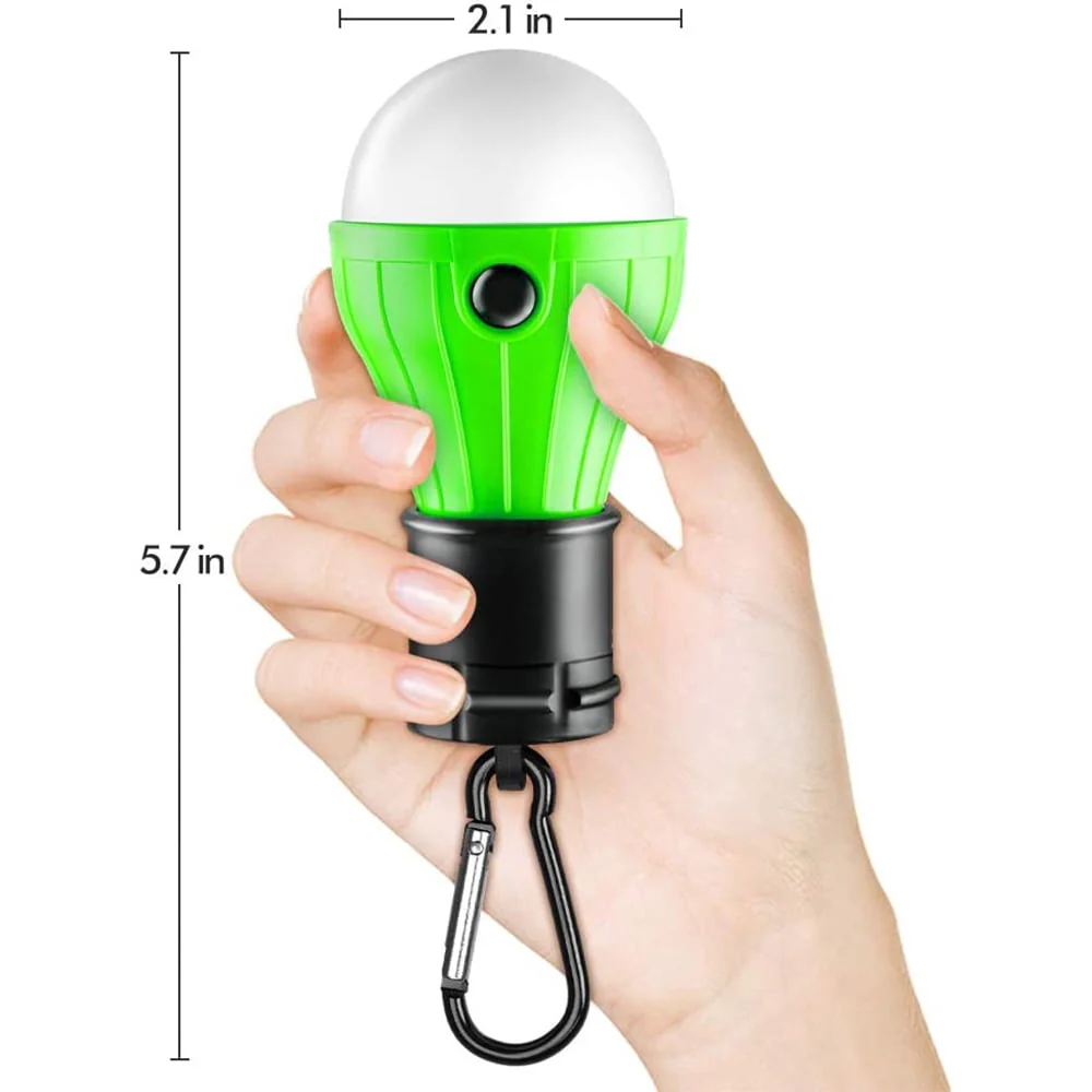 4 Packs LED Camping Light Bulbs Tent Lamp with Clip Hook, Portable Hanging Lantern Battery Powered Emergency Light, Mini Camper Light