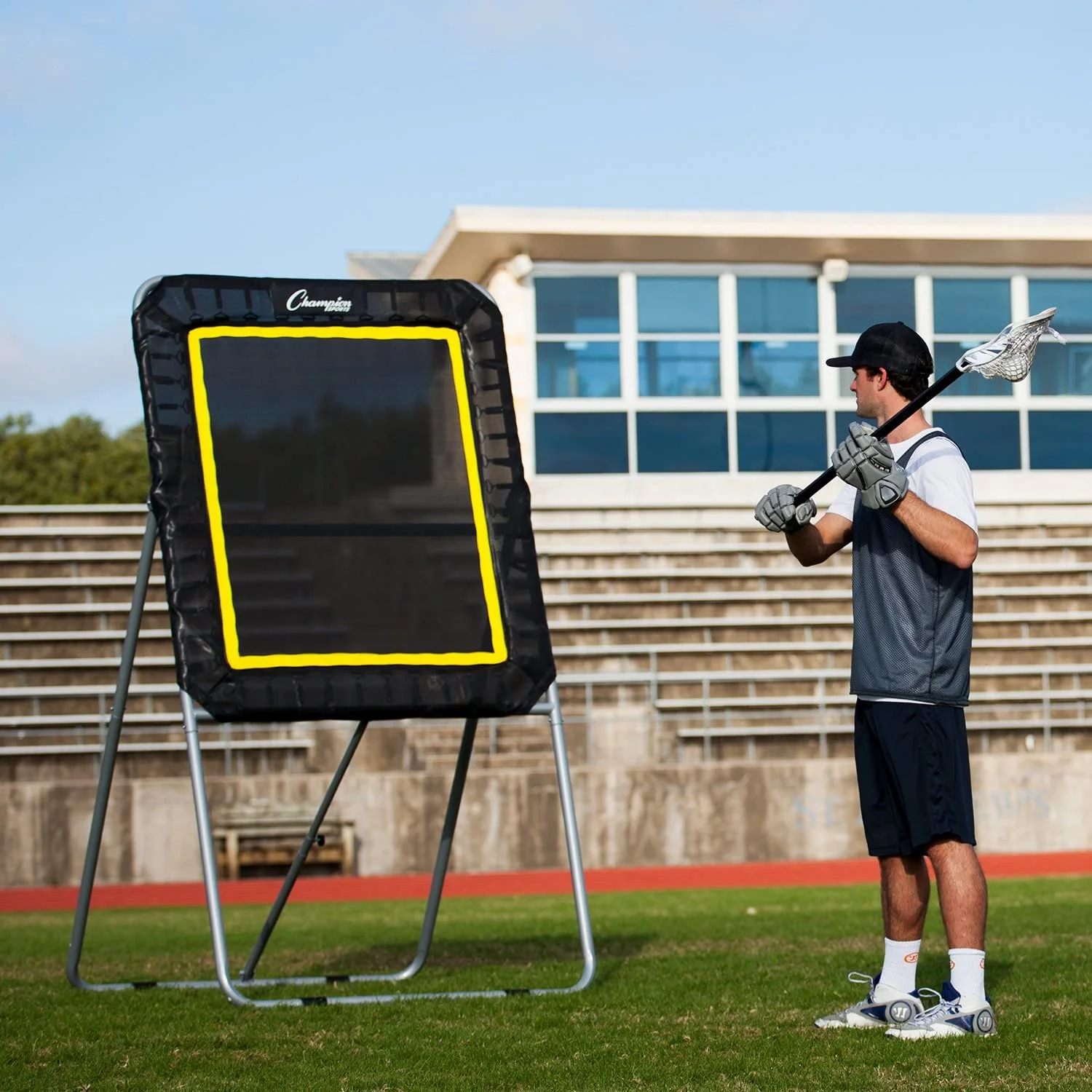 Deluxe Lacrosse Target: Ball Return Bounce Back Net Set for Professional, College and Grade School Training Drills 4' x 3' Rebound Area - Image 5