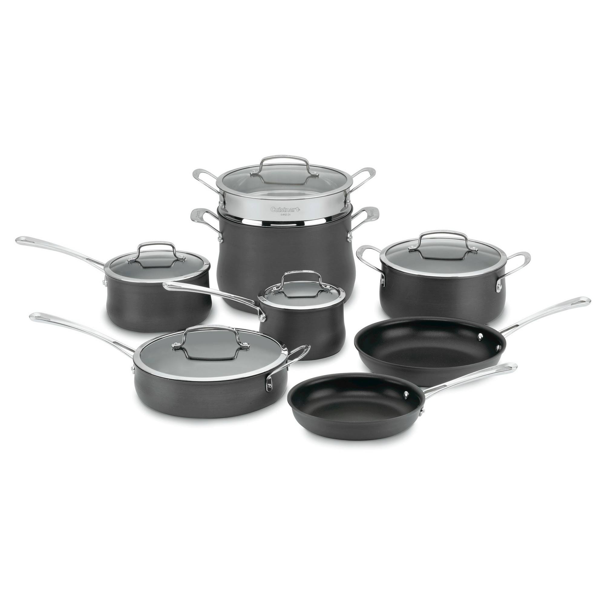 Cuisinart Contour Hard Anodized 13-Piece Cookware Set, Black