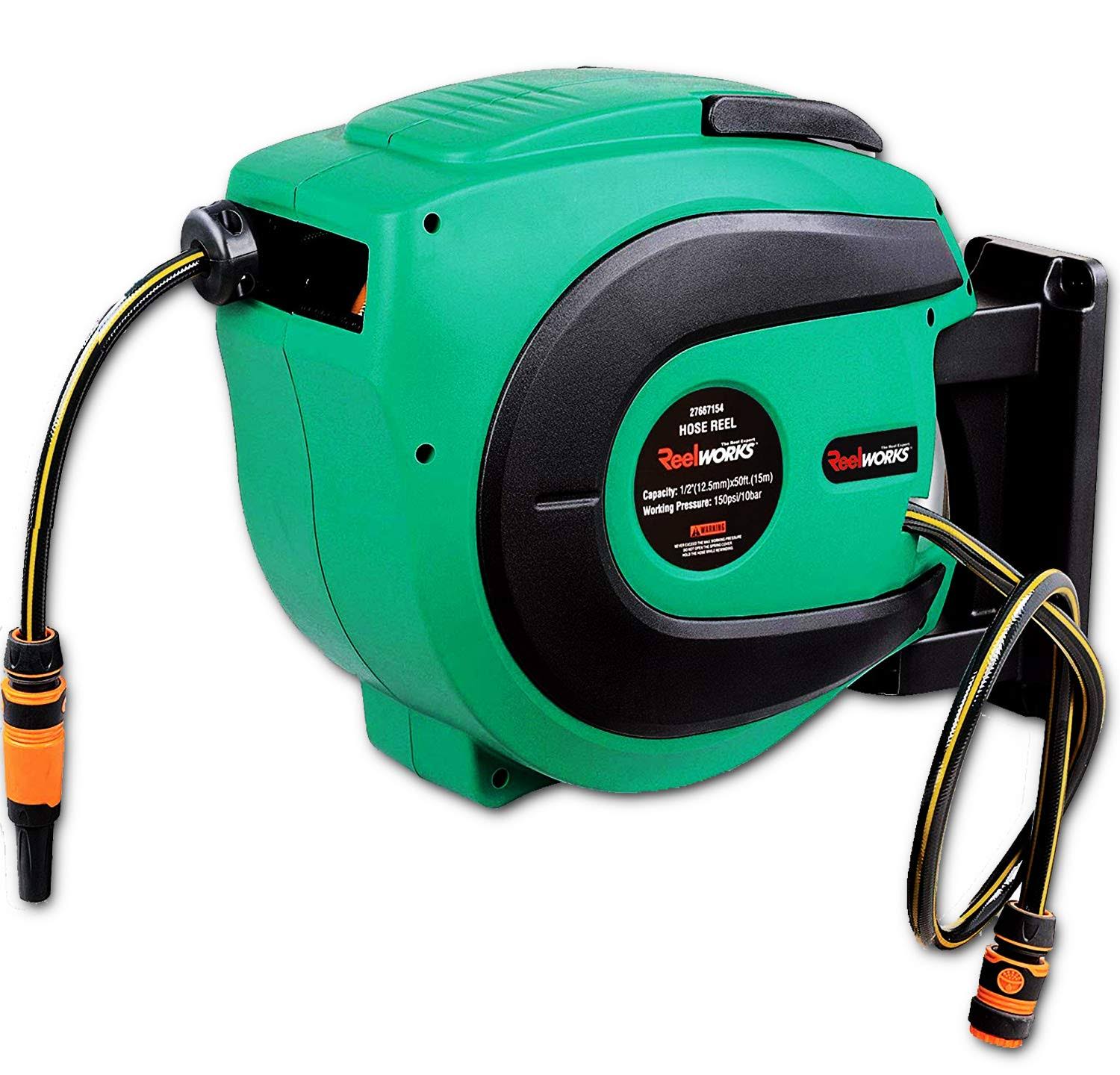 SuperHandy Mountable Retractable Water Hose Reel - 1/2
