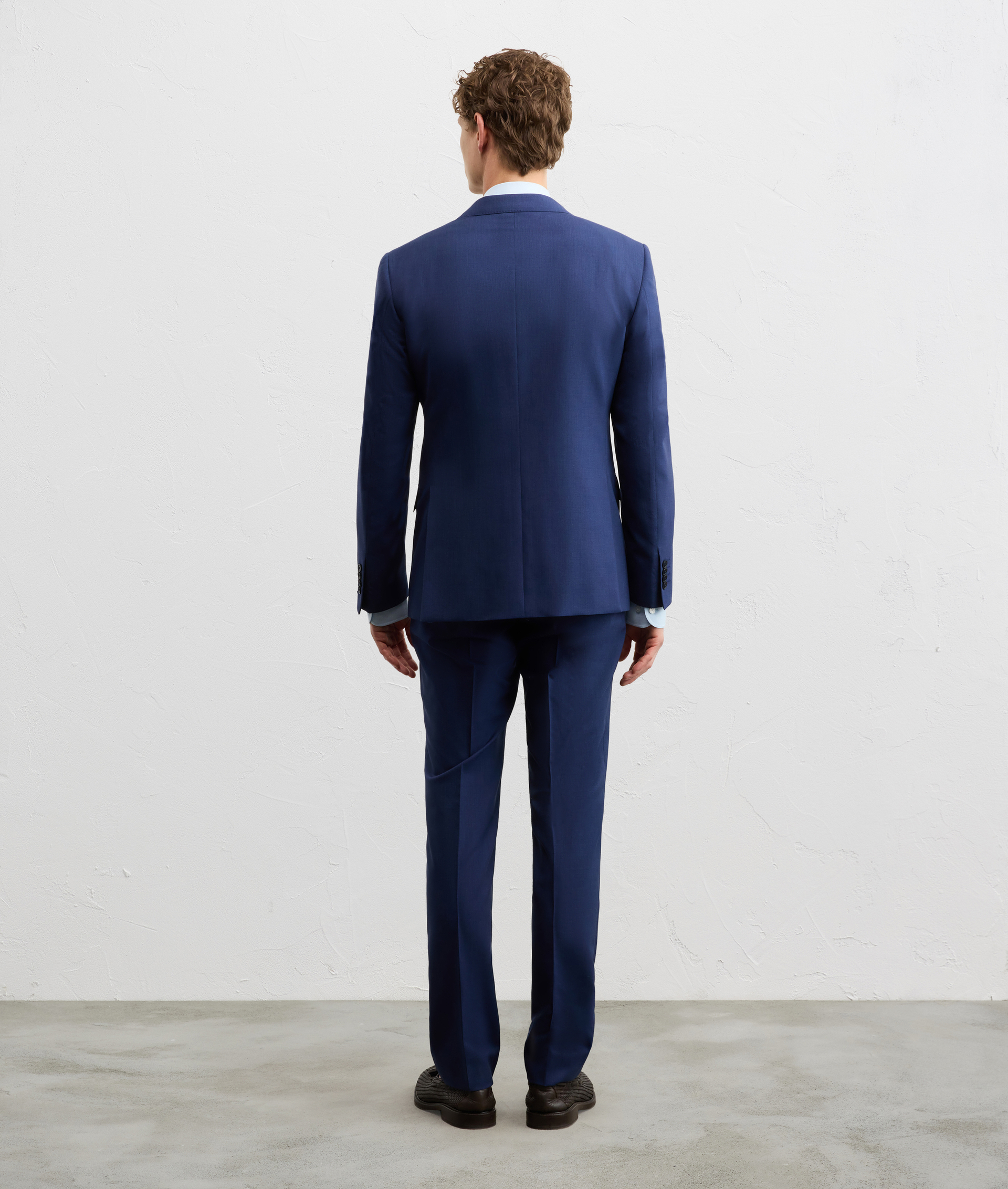 NAVY BLUE VIRGIN WOOL KEY LINE DRESS