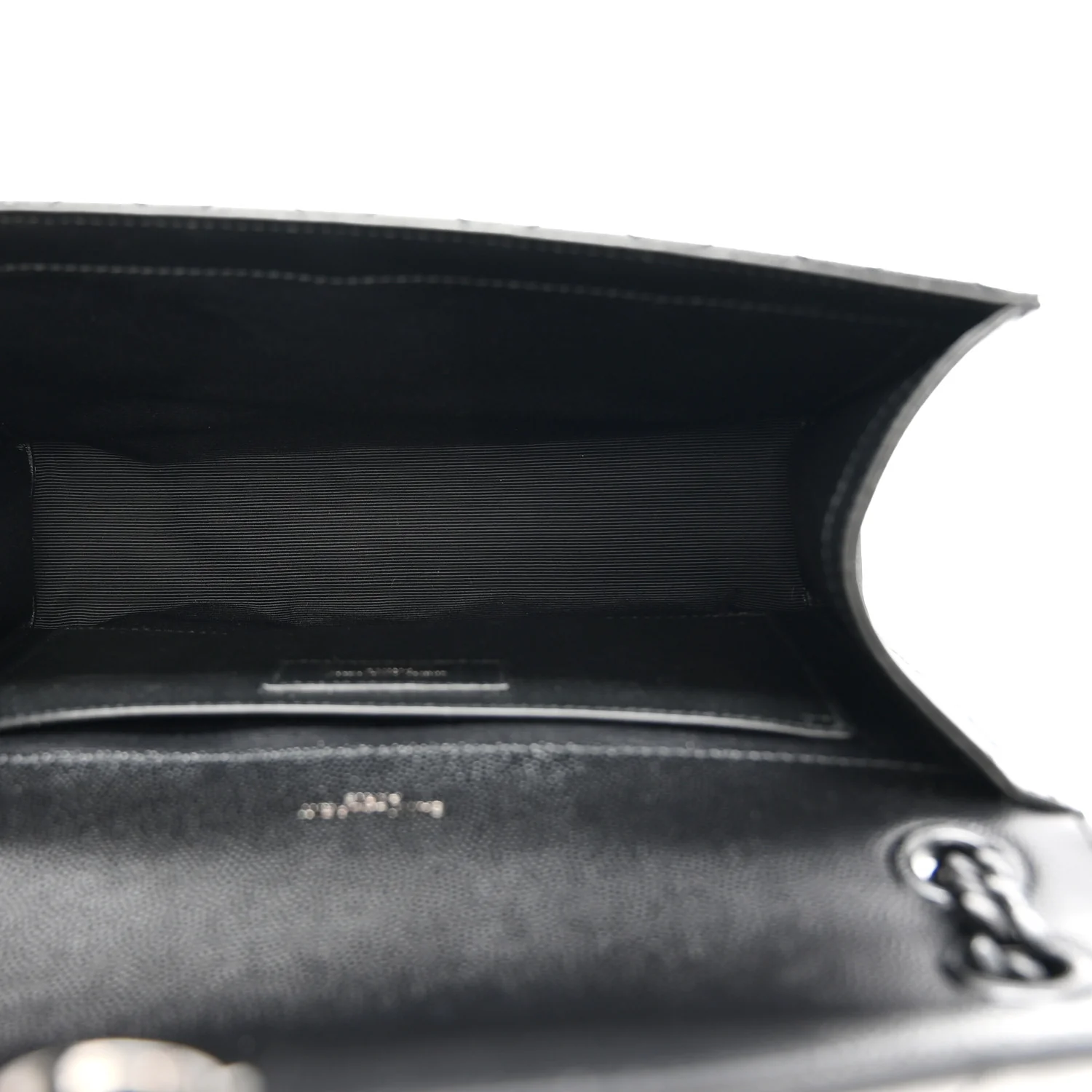 Grain De Poudre Textured Mixed Matelasse Triquilt Medium Monogram Monochrome Satchel Black
