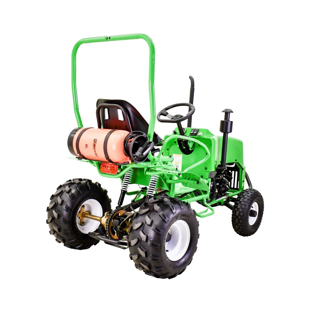 Mini Tractor 110cc 2WD Gas Go Kart �C Kids Youth Ride-On Utility Vehicle �C Green(Green) - Image 5