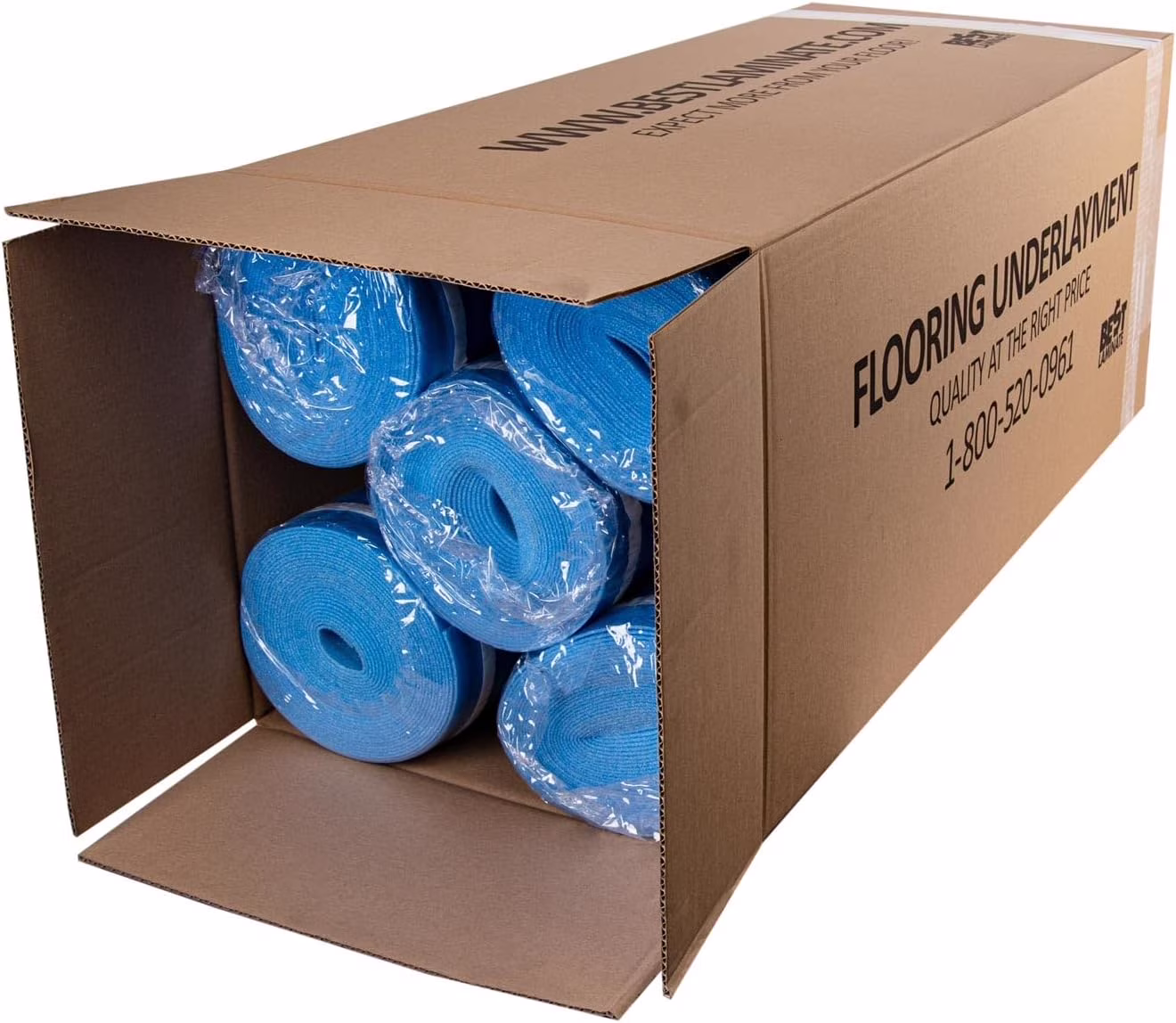 3in1 Vapor Barrier Flooring Underlayment w/Overlap and pre-Attached Tape Strip - 2mm 500sq.ft (Bundle 5 Rolls Each 100 sg.ft.)