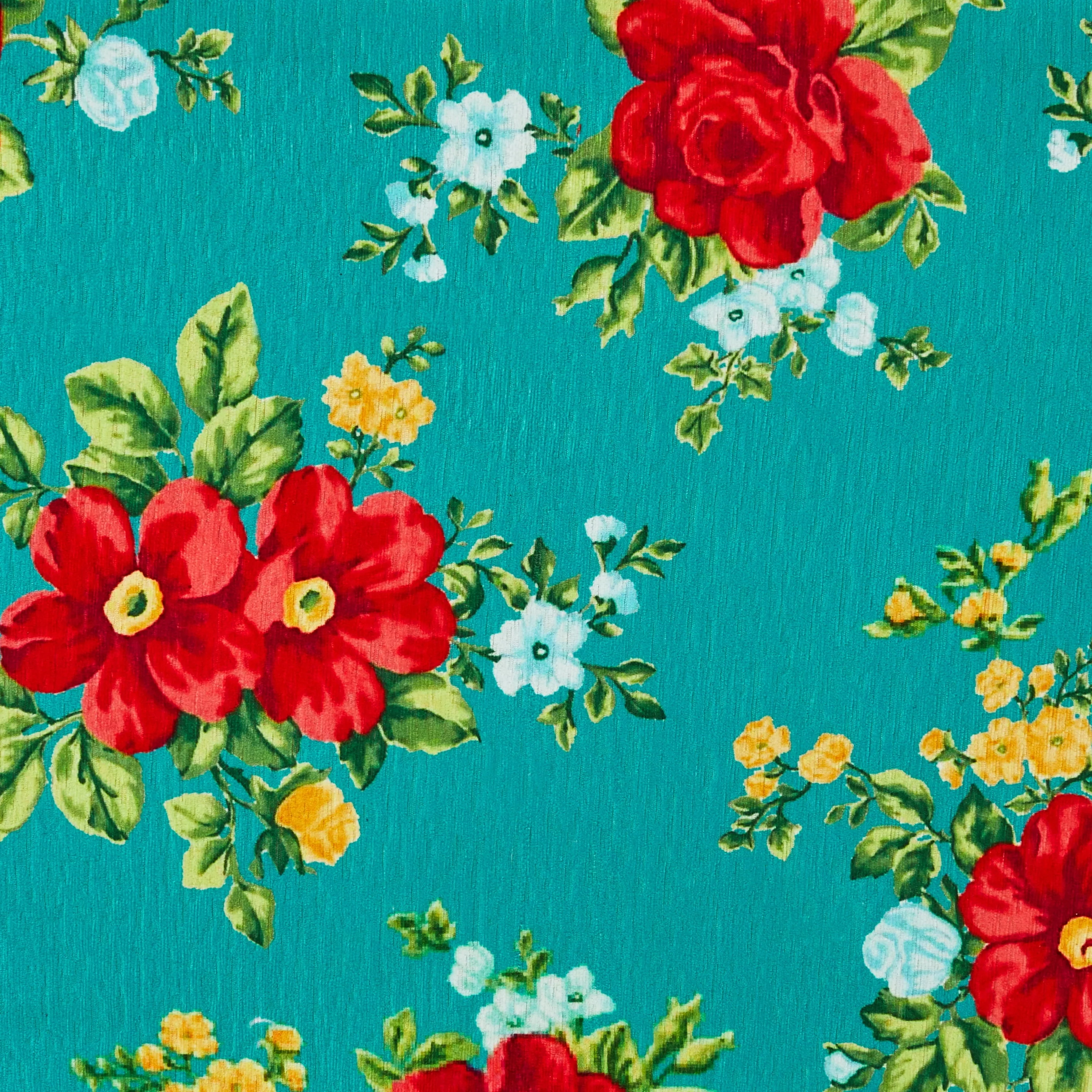 Vintage Floral Low Back Fabric Accent Chair, Teal - Image 6