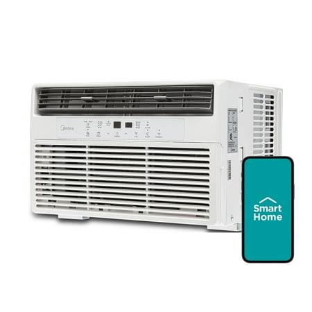 Midea 12,000 BTU 115V Smart Window Air Conditioner with ComfortSense Remote, Cools Up to 550 sq. ft., White, Maw12s1dwwt