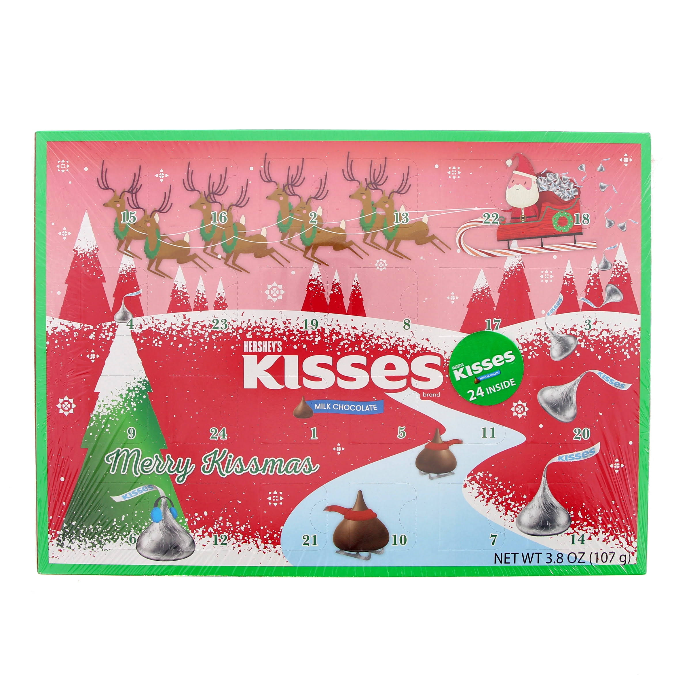 Hershey's Holiday Kisses Milk Chocolate Advent Calendar 3.8 oz