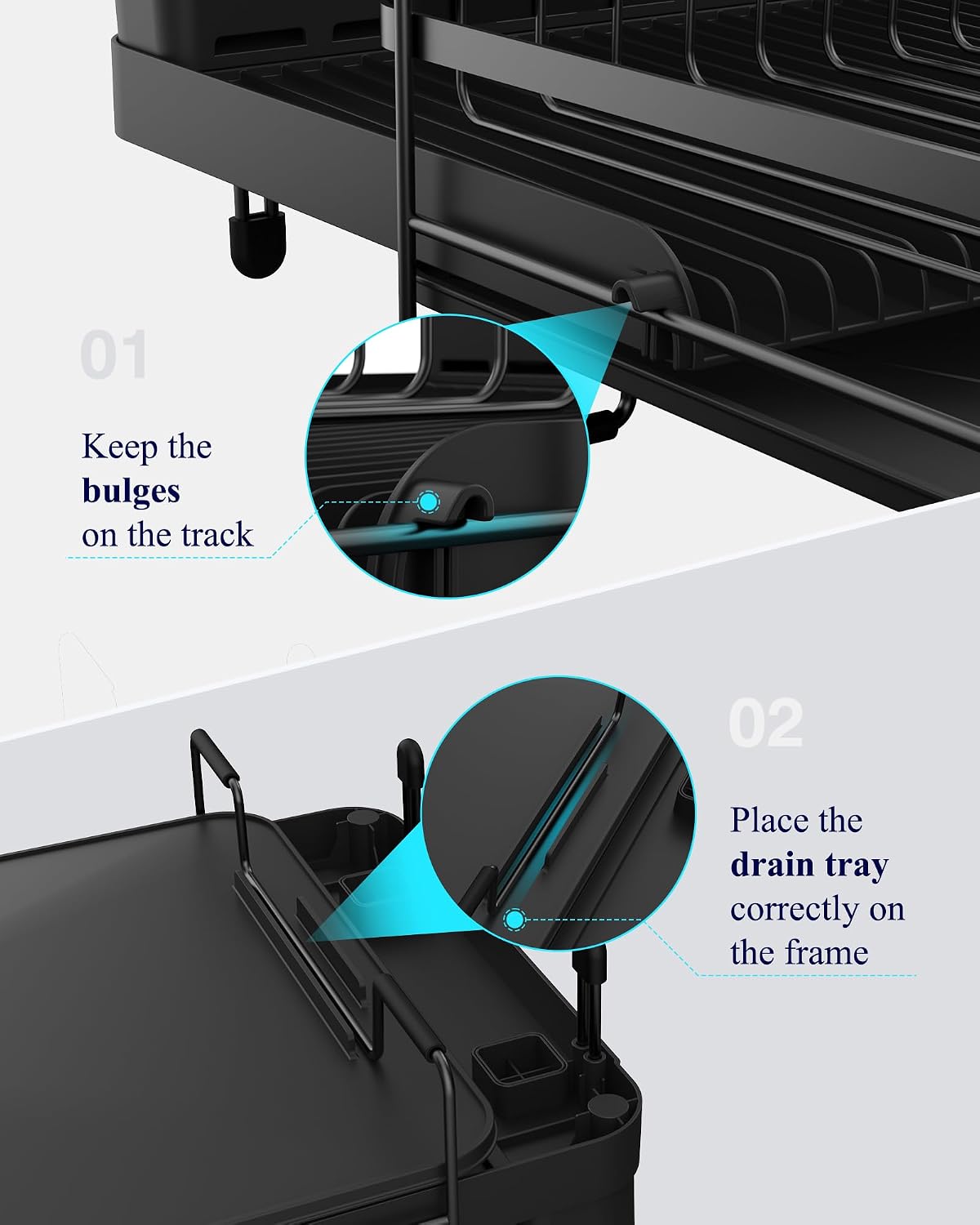 Kitsure Extendable Dish Drying Rack, 19.2