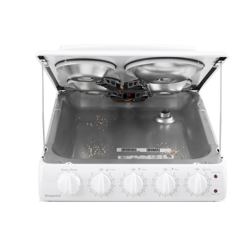 Cuisinière électrique autoportante blanche à 4 brûleurs de 51 cm (20 po)