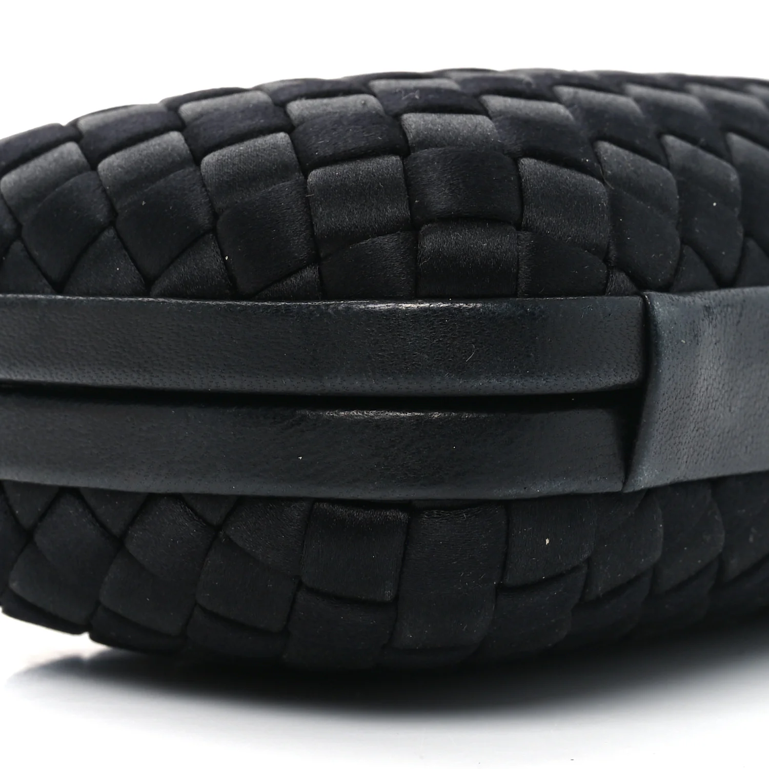 Satin Intreccio Impero Knot Clutch Black