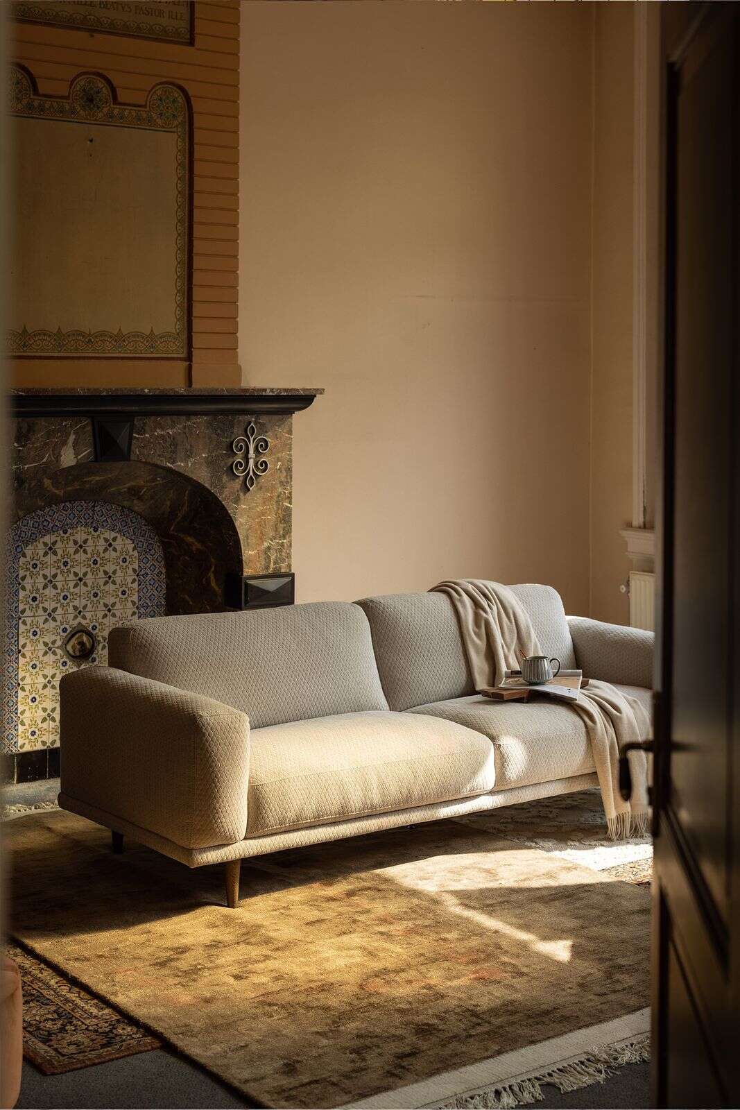 Dame bank 3-zits Caro light brown