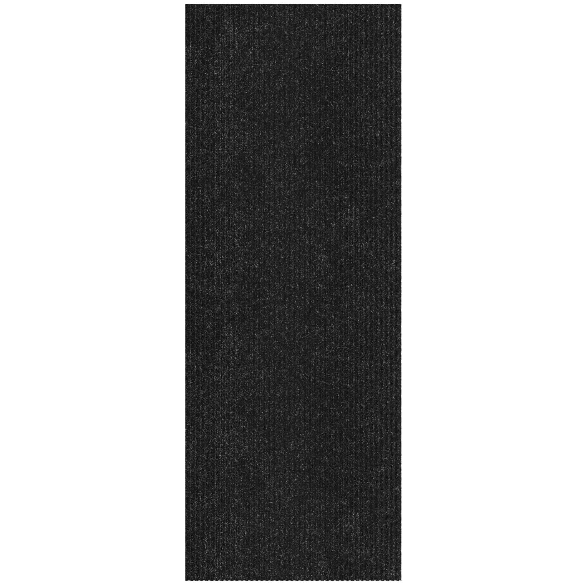 Ottomanson Lifesaver Indoor/Outdoor Utility Ribbed Doormat, Black, 2' x 3'