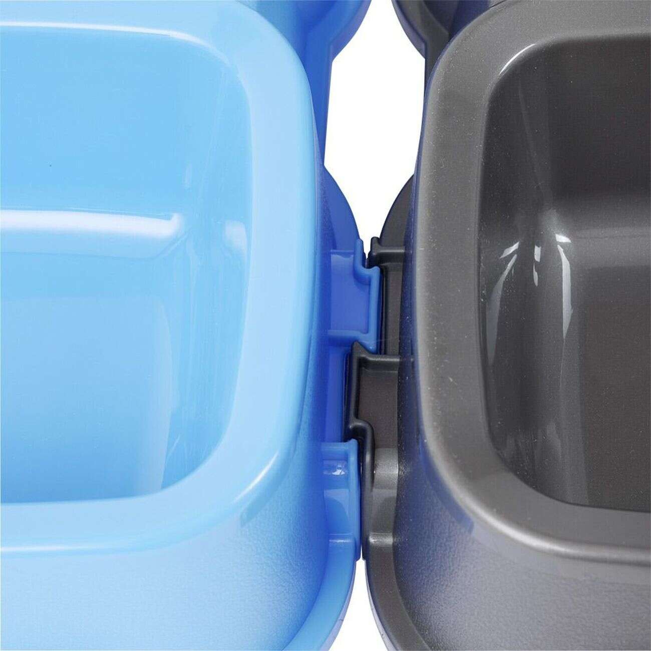 Gamelle double bleue 2x500ml - plastique 31,8x16,6xH6,5cm