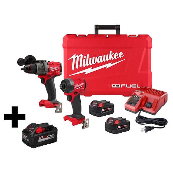 M18 FUEL 18 Volt Lithium Ion Brushless Cordless Hammer Drill and Impact Driver Combo Kit with 8 0 Ah High Output Battery