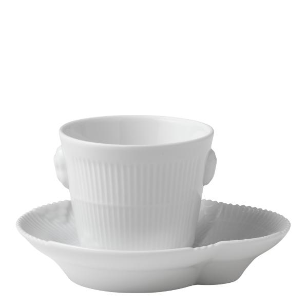 White Elements espressokopp med fat 9 cl