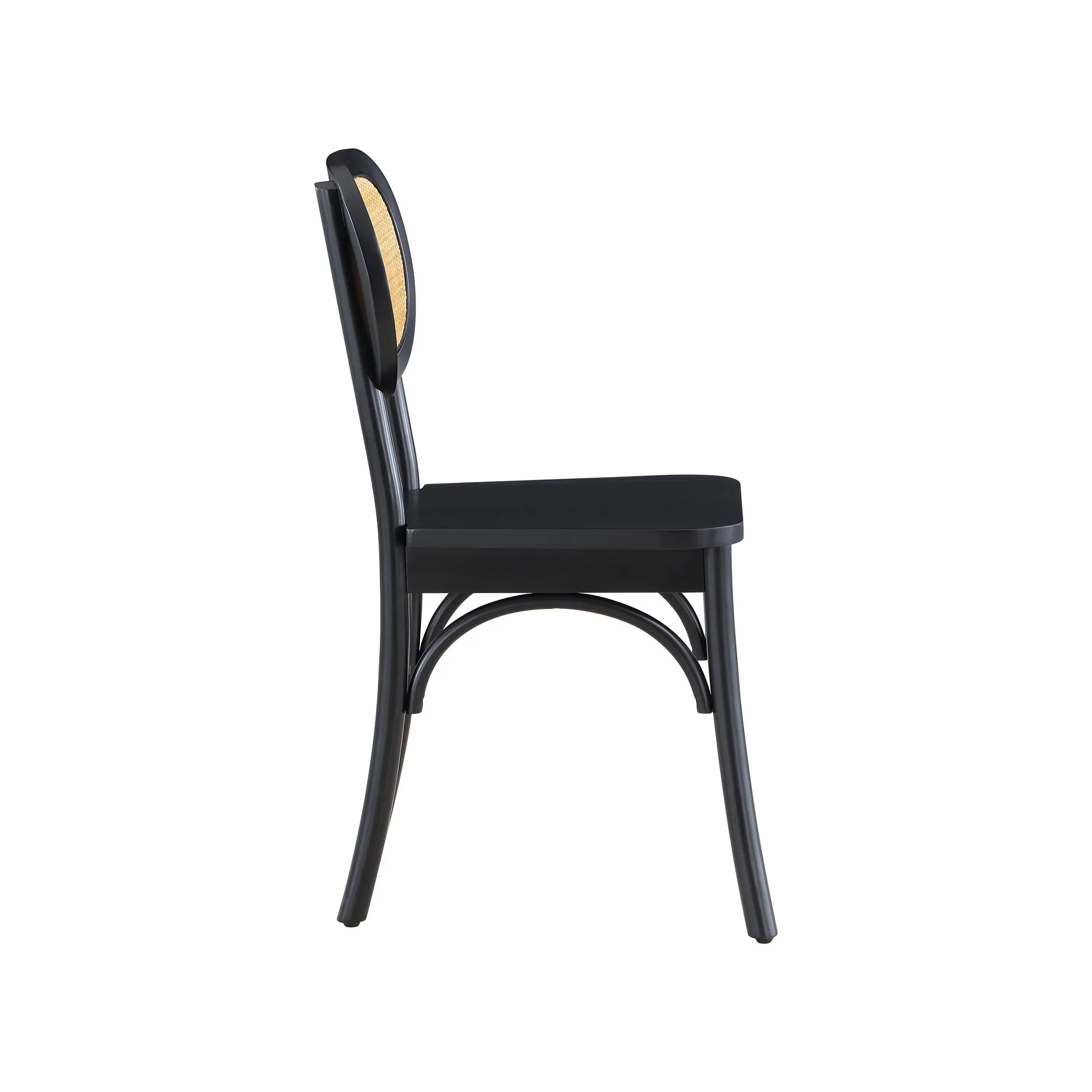 Better Homes & Gardens Camden Dining Chairs with Rattan and Solid Wood, Black Wood finish, by Dave & Jenny Marrs