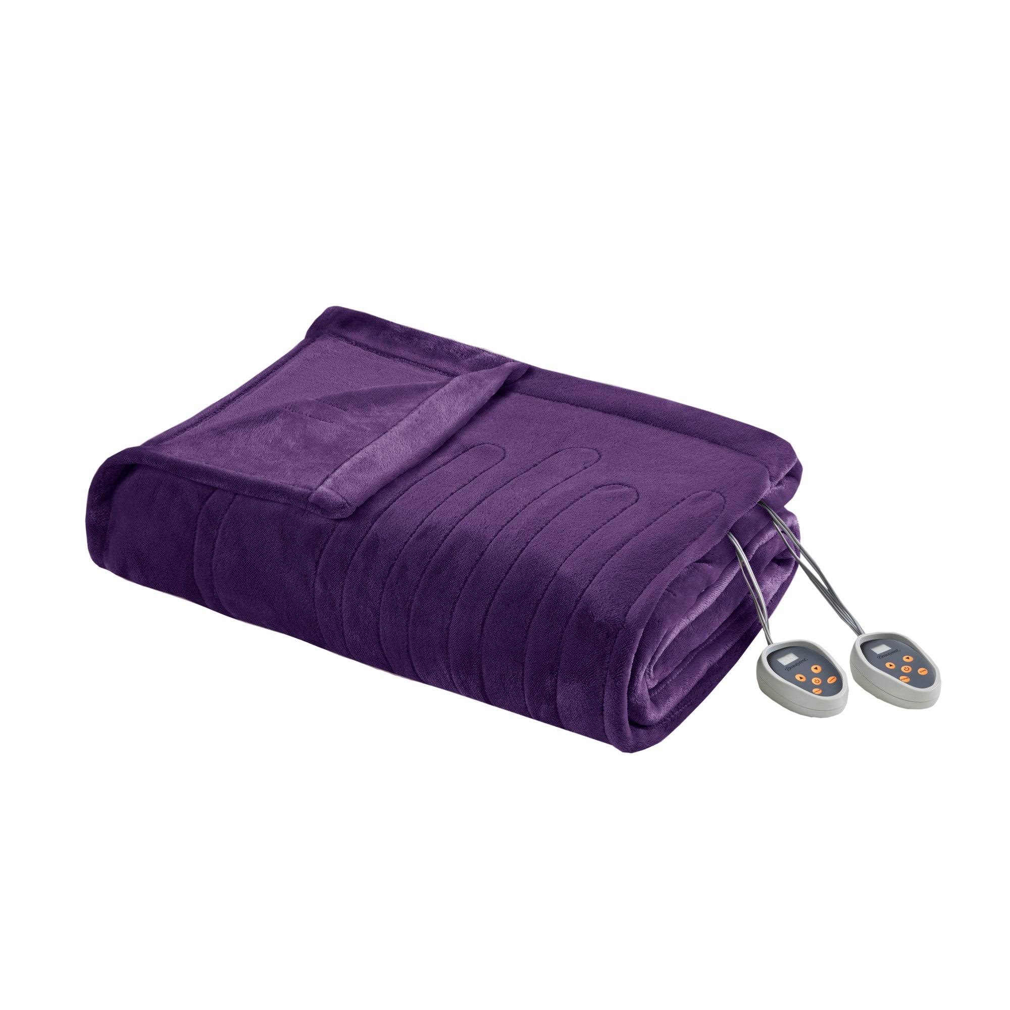 Beautyrest - Plush Heated Blanket - Full - Purple