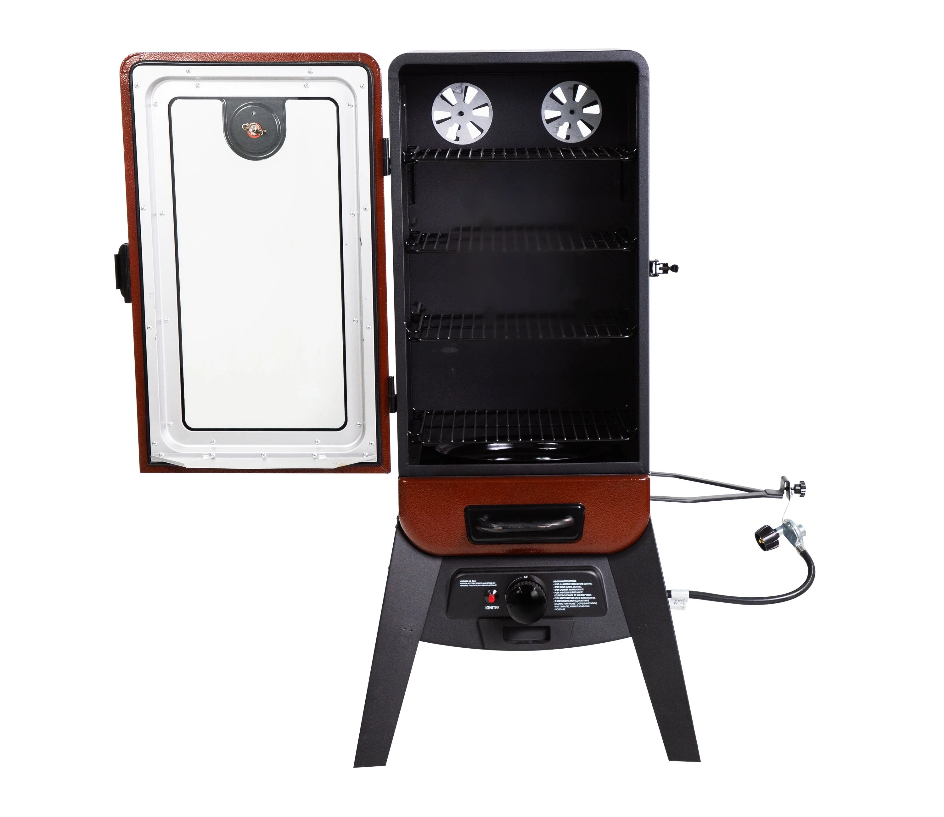 3-Series Gas Smoker in Red Hammertone PBV3G1 - Image 3