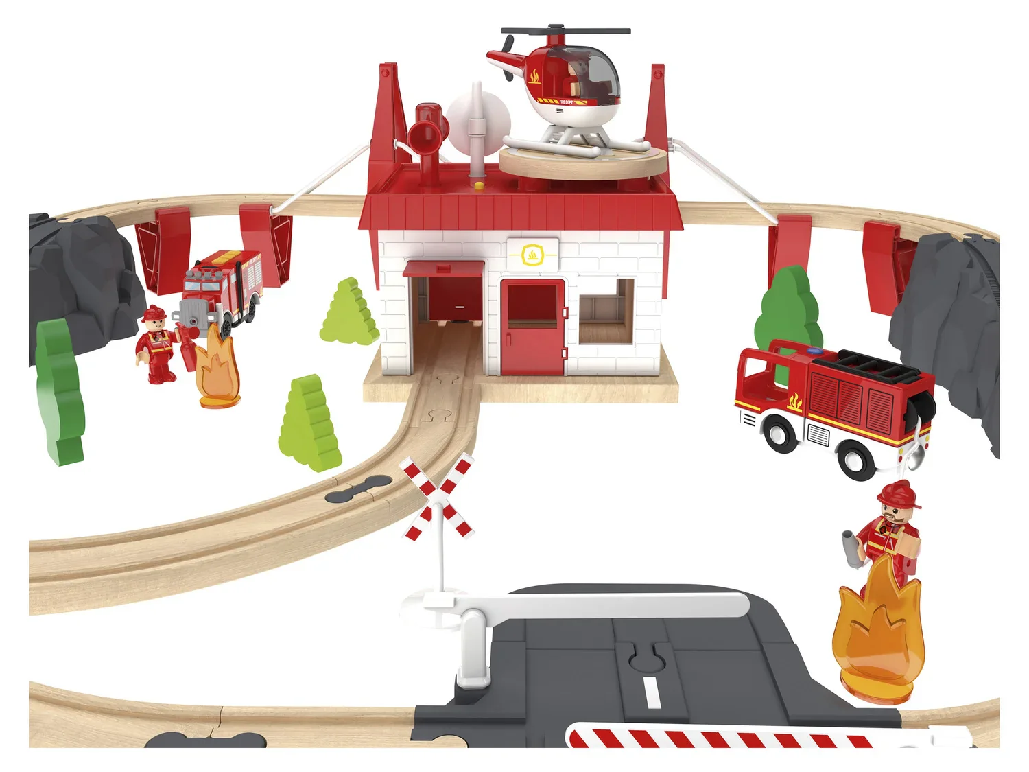Playtive Set de chemin de fer en bois