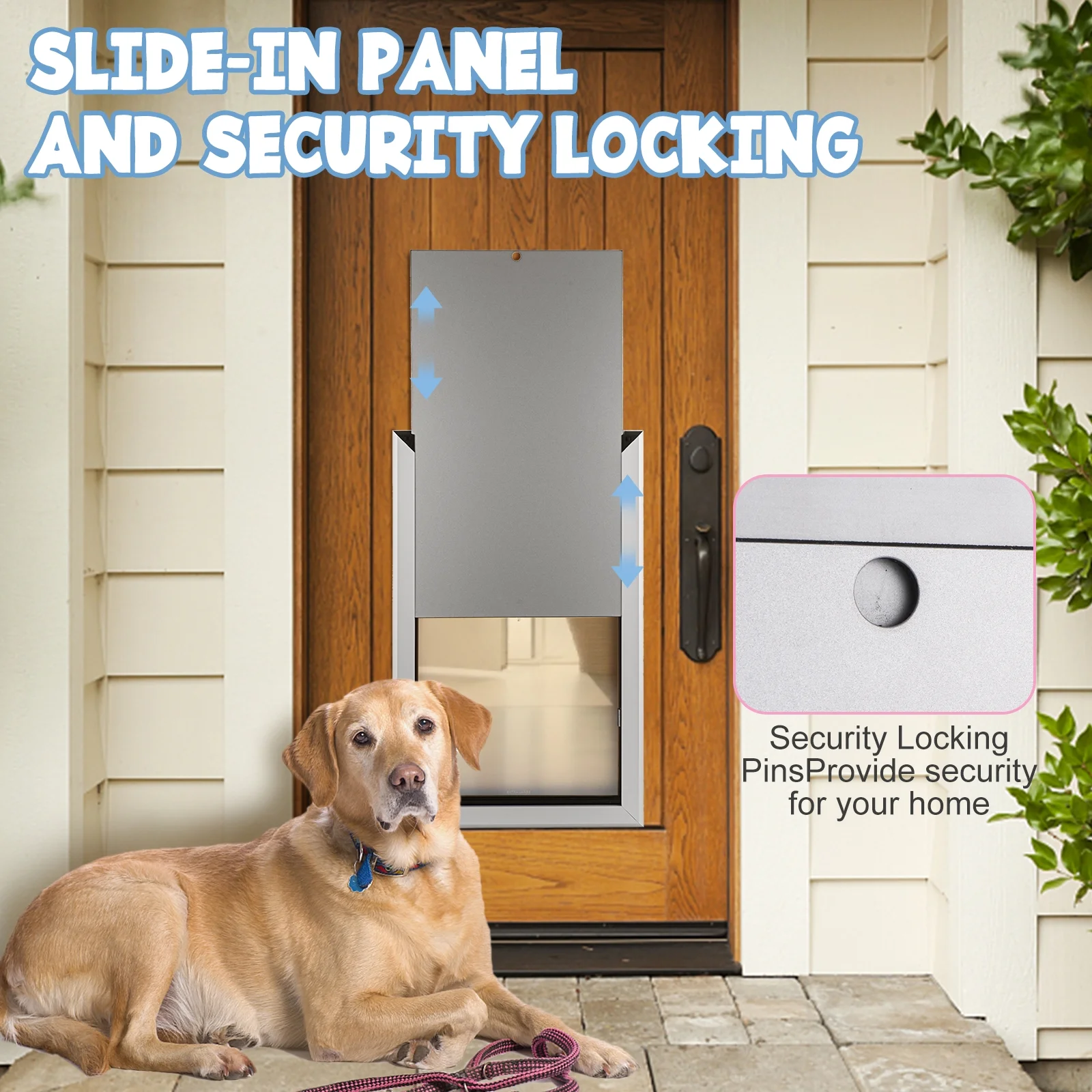 Large Dog Door Aluminum Dog Doors W/Extra-Large Flap 17.5" W x 27.7" H Doggie Doors for Large Dog Up to 220lbs - Image 3