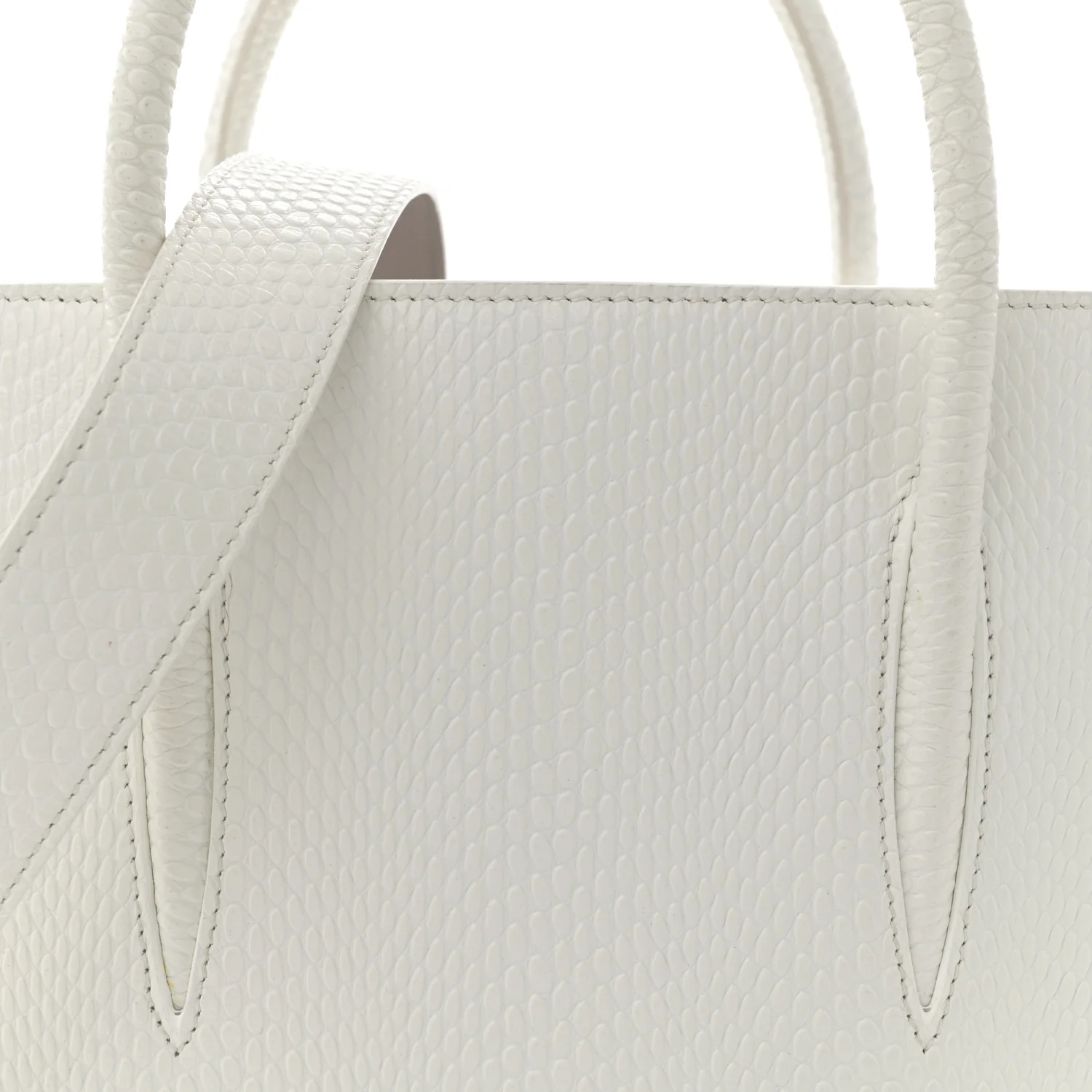 Calfskin Lizard Embossed Medium Paloma White