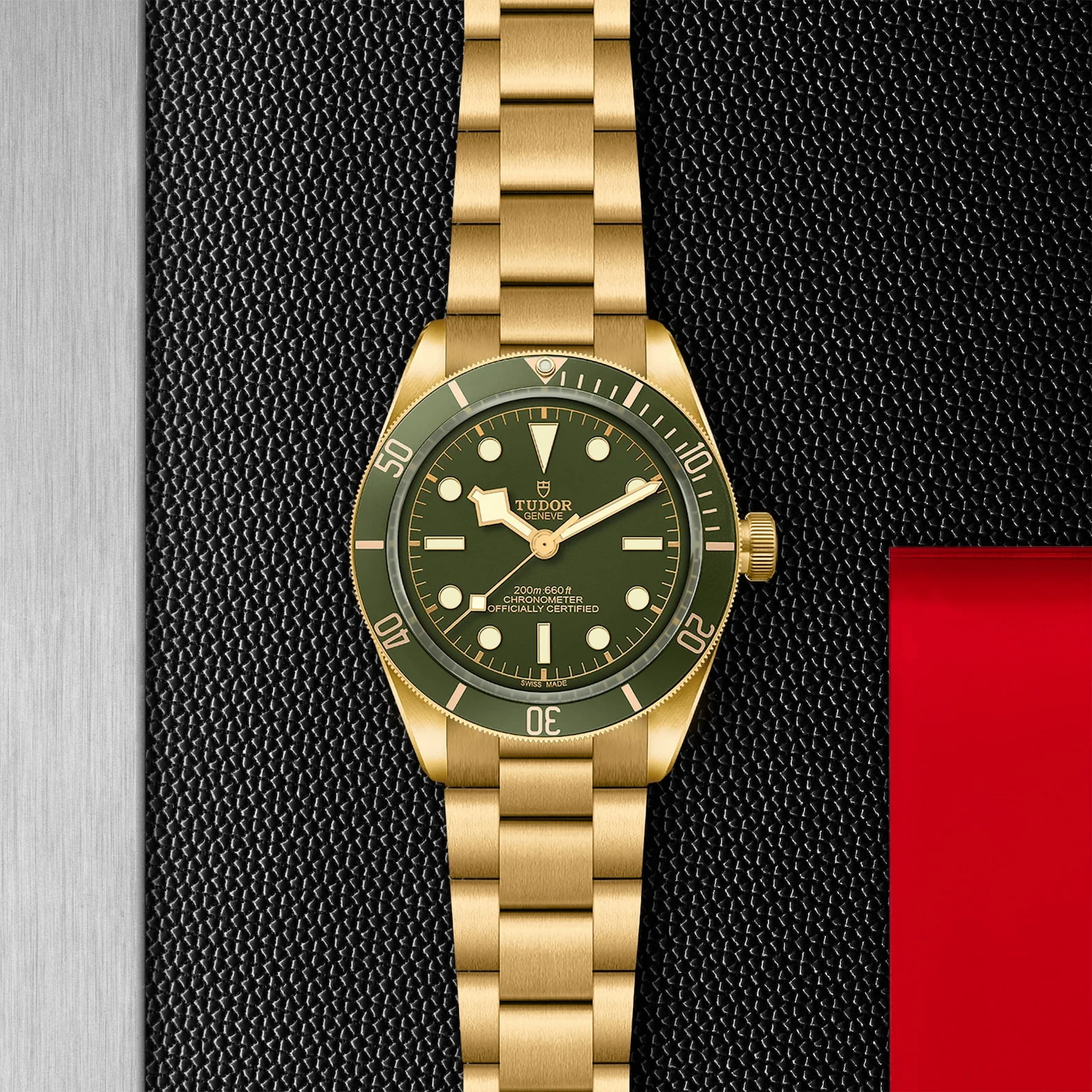 【Super Clone】TUDOR Black Bay 58 18K 39mm 18ct Yellow Gold Green Dial Bracelet Watch M79018V-0006
