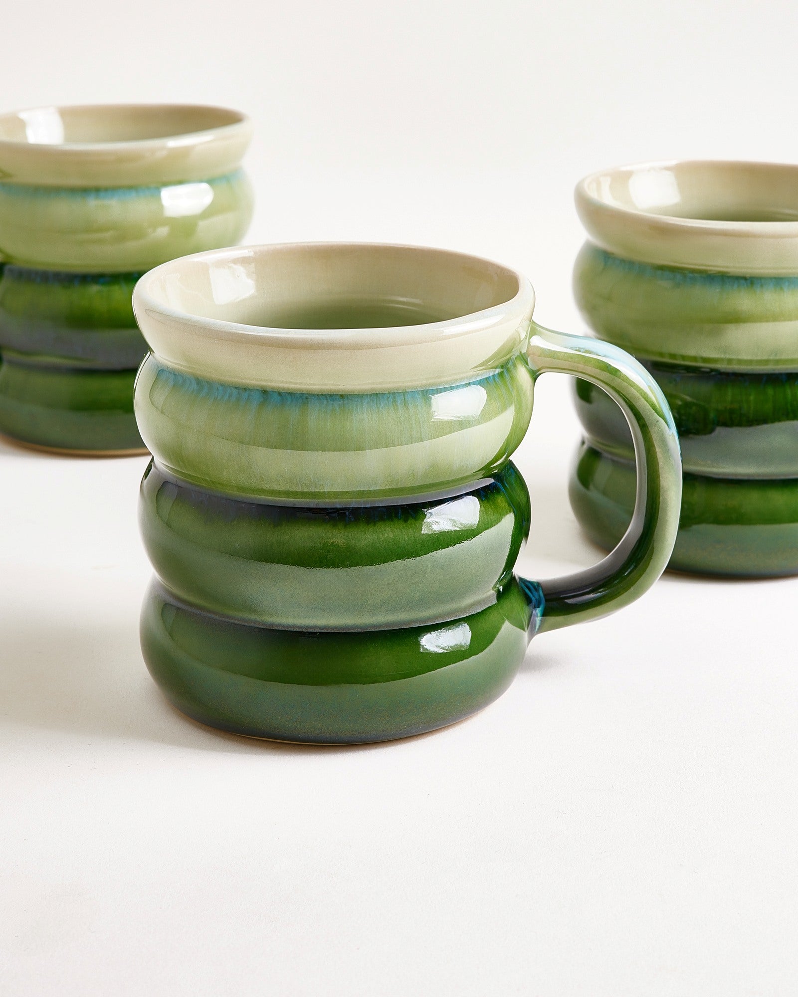 OMBRA - LARGE MUG BUBBLE GREEN DARK GREEN SET OF 4