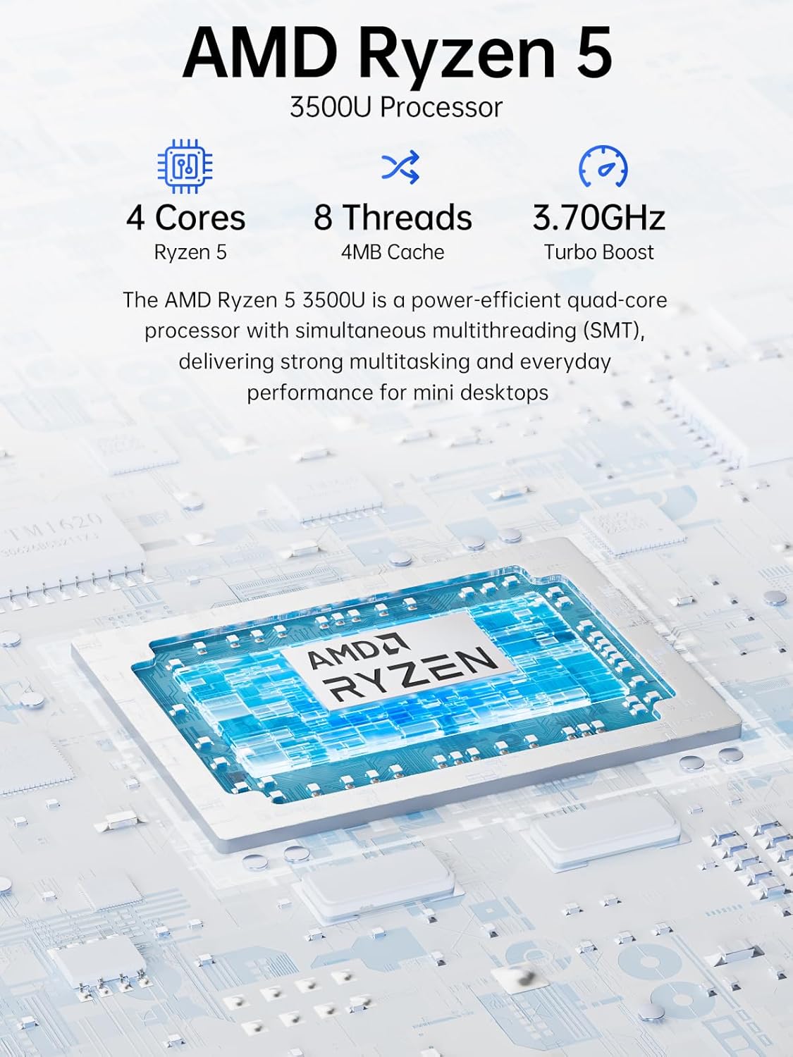 GMKtec Mini PC Ryzen 5 3500U 1TB NVMe SSD 16GB DDR4 2.5GbE NIC LAN Office Home Desktop Computers  HTPC Proxmox  HDMI 2.1  USB-C  DP Triple 4K Display Nucbox G10