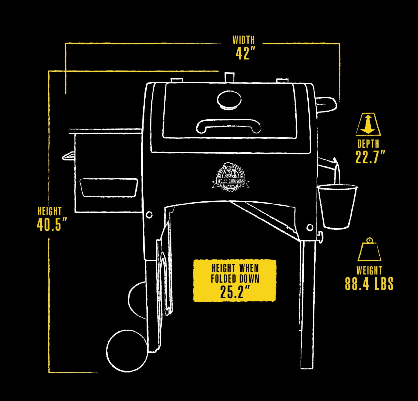 Pit Boss 340 Sq in Portable Tailgate, Camp Pellet Grill with Folding Legs Image 7