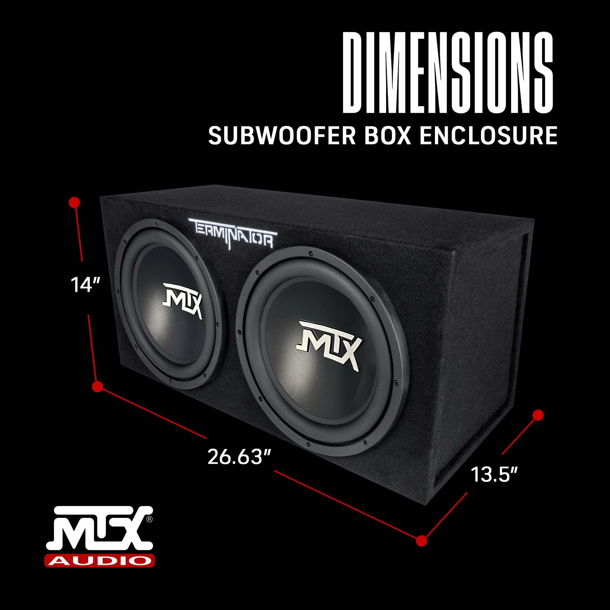 Open Box 12-Inch 1200-Watt Car Audio Dual Loaded Subwoofer Box Enclosure - Image 3