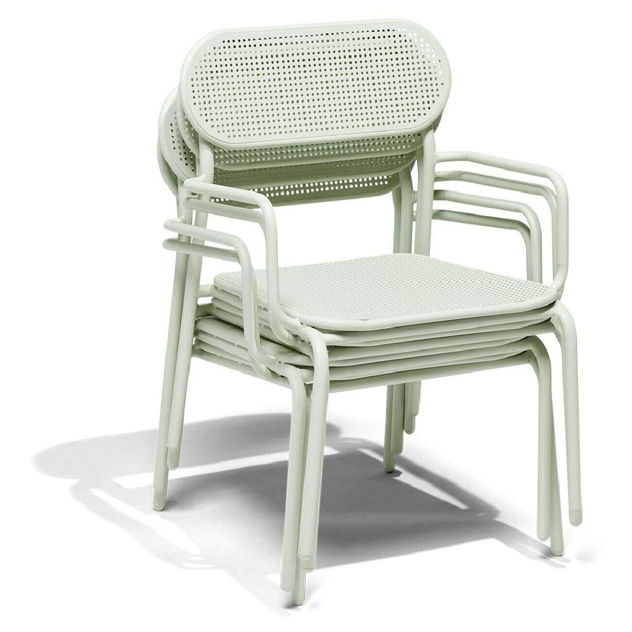 Chaise basse de jardin Faro empilable métal vert 56x56xH75cm