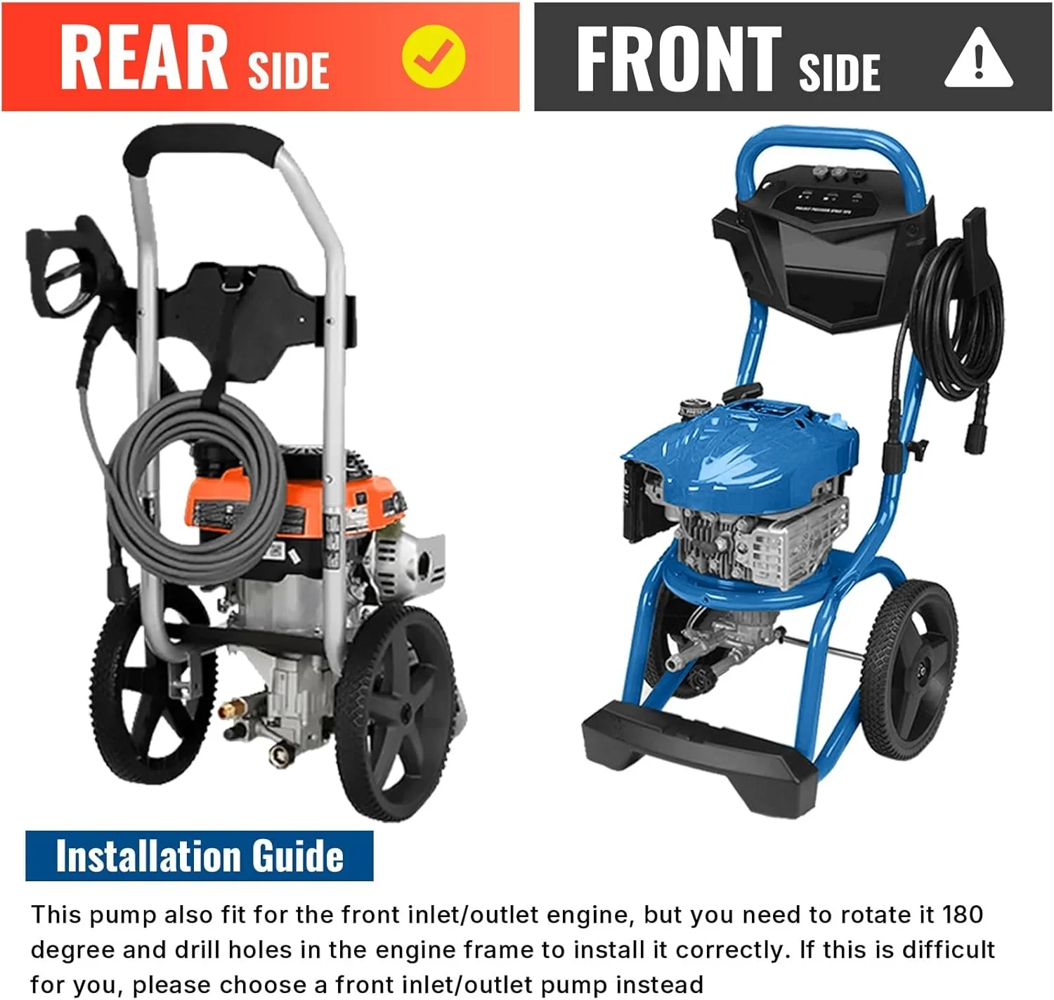 YAMATIC 7/8 Vertical Pressure Washer Pump, 3000 PSI @ 2.5 GPM, Replacement for GCV160, GCV190, Ryobi, Troy-Bilt, Homelite Power Washers, Rear Inlet/Outlet