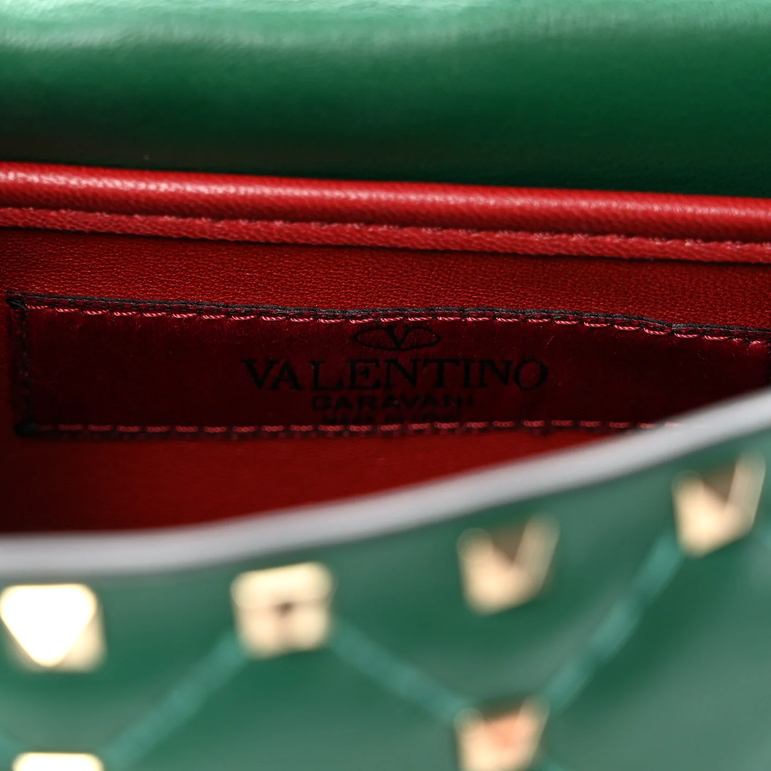 Nappa Small Rockstud Spike Shoulder Bag Gea Green