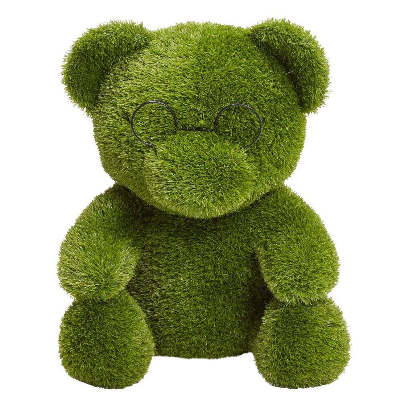 Ourson assis XL en faux gazon vert 50x60xH80cm