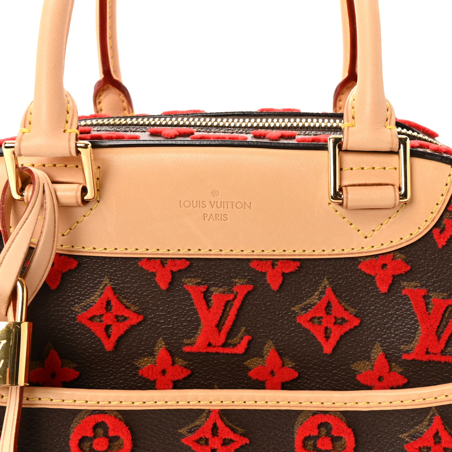 Monogram Tuffetage Deauville Cube Red